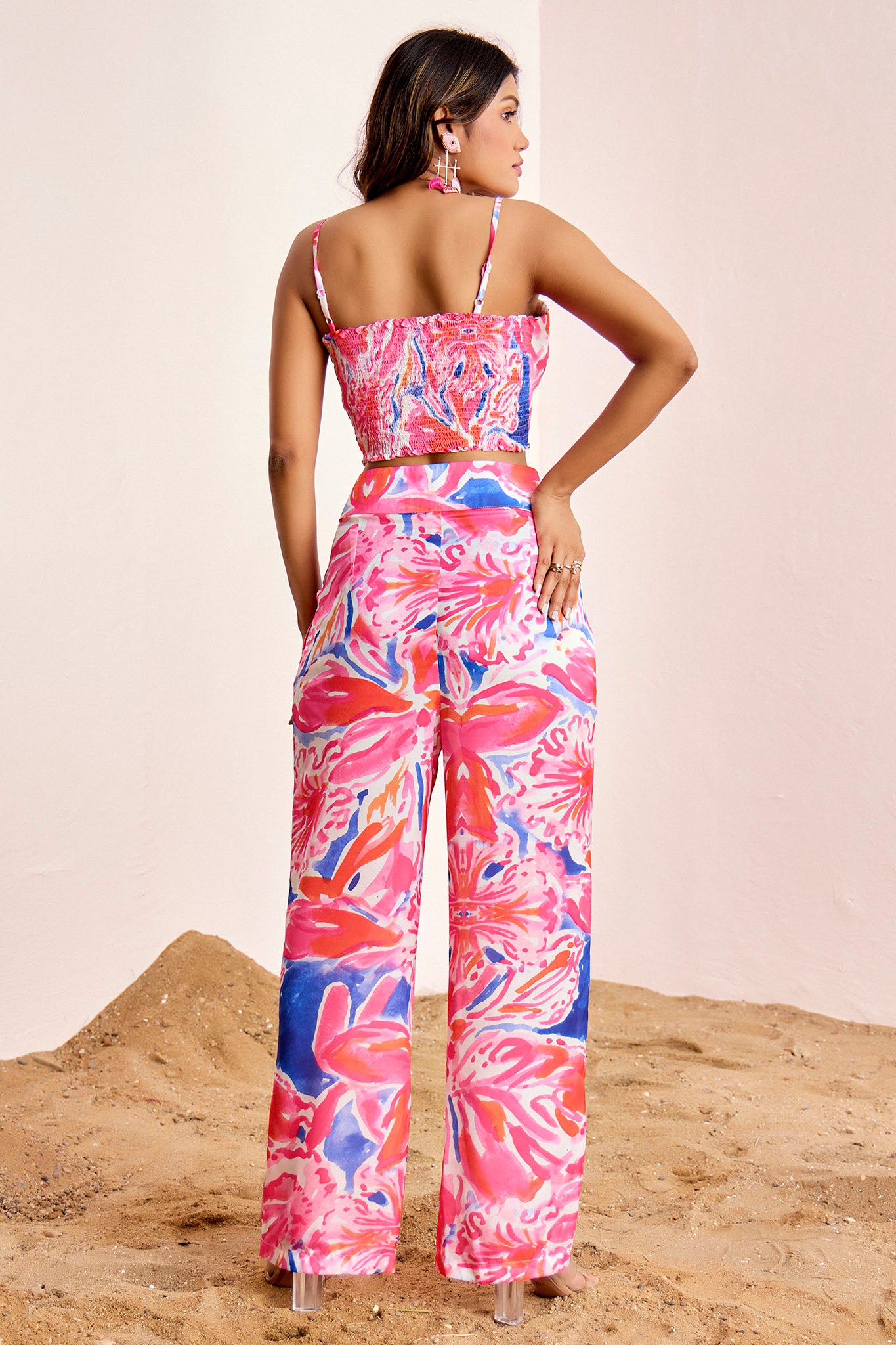 Floral Crop Top And Pant