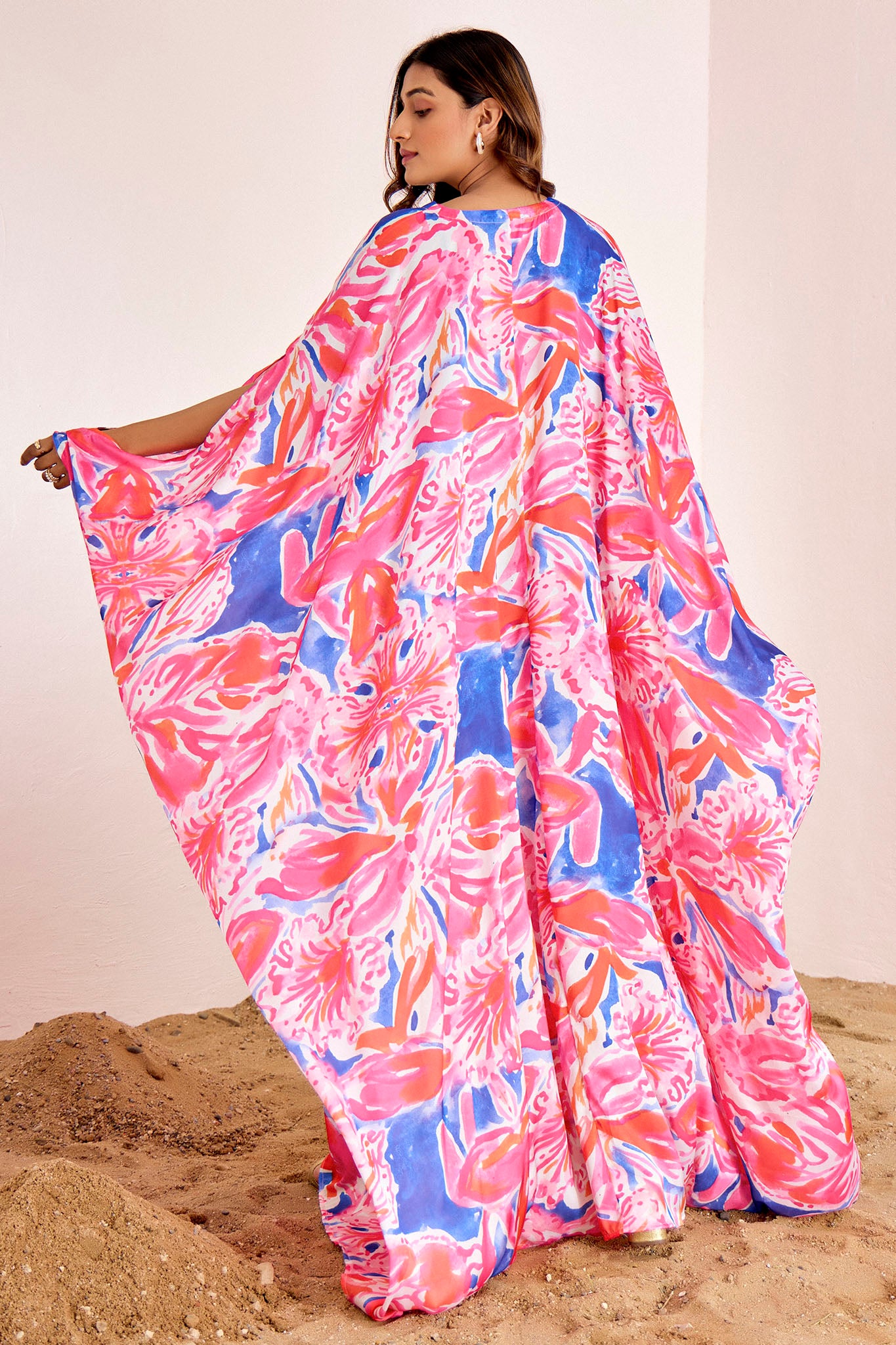 Floral Long Kaftan Dress