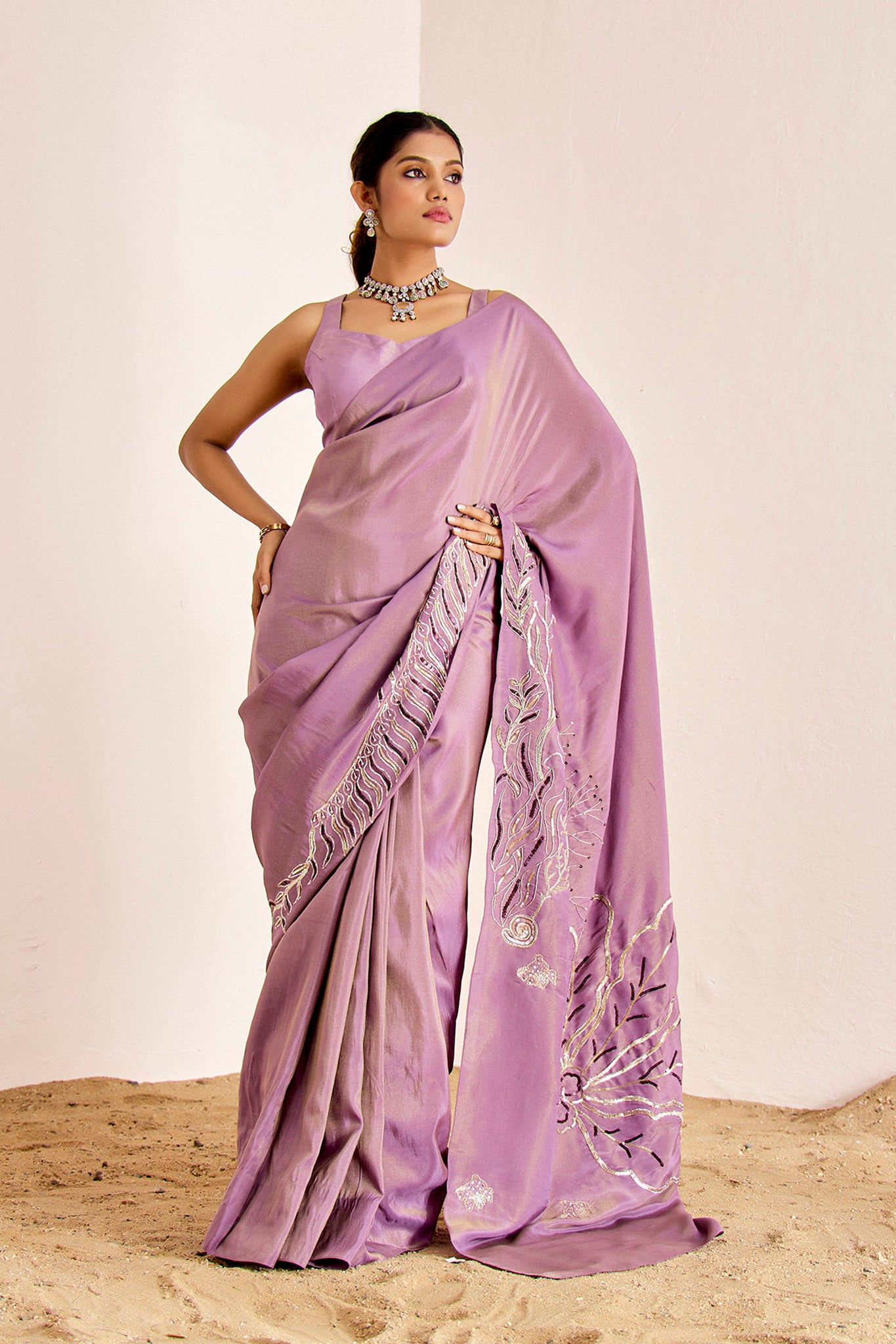 LAVENDER WAVE SHIMMER SAREE