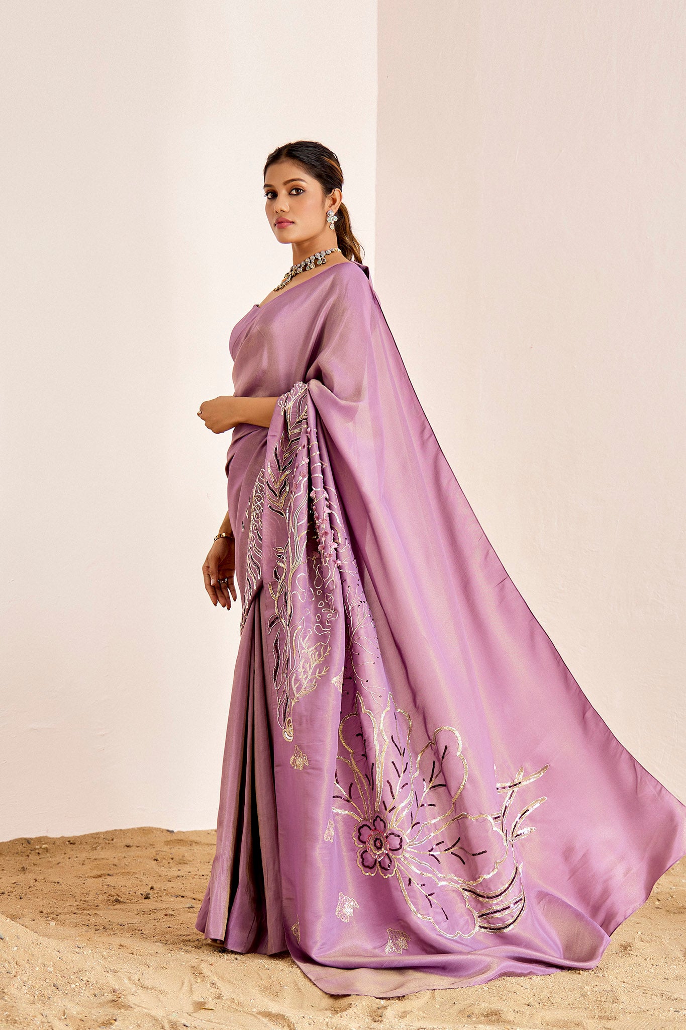 LAVENDER WAVE SHIMMER SAREE