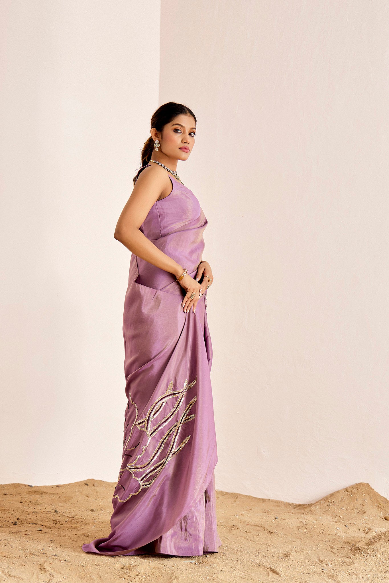 LAVENDER WAVE SHIMMER SAREE