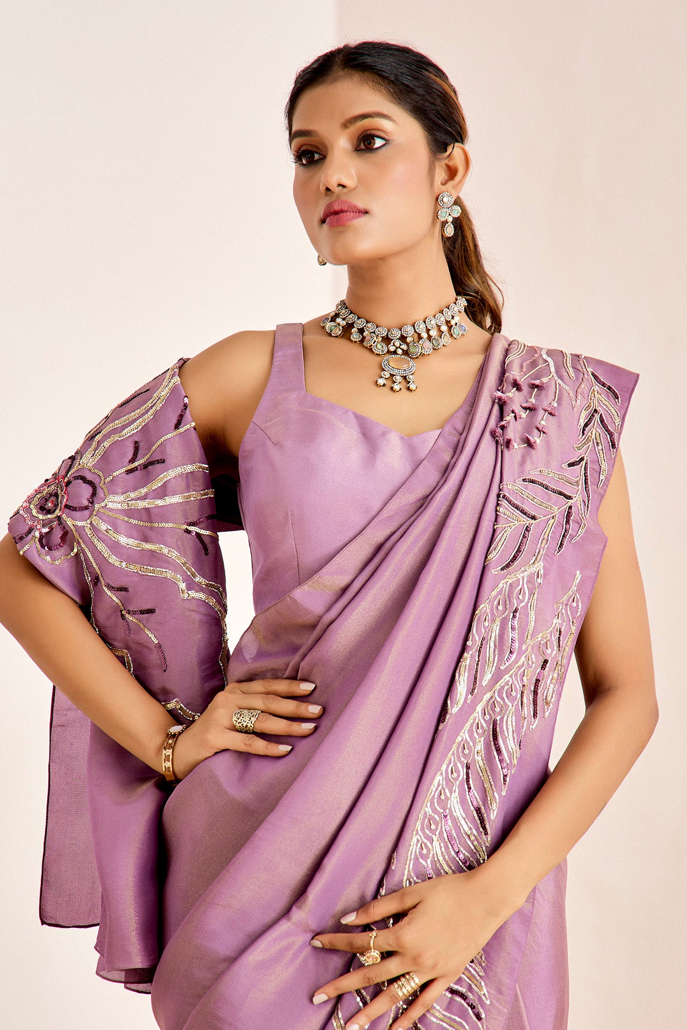 LAVENDER WAVE SHIMMER SAREE