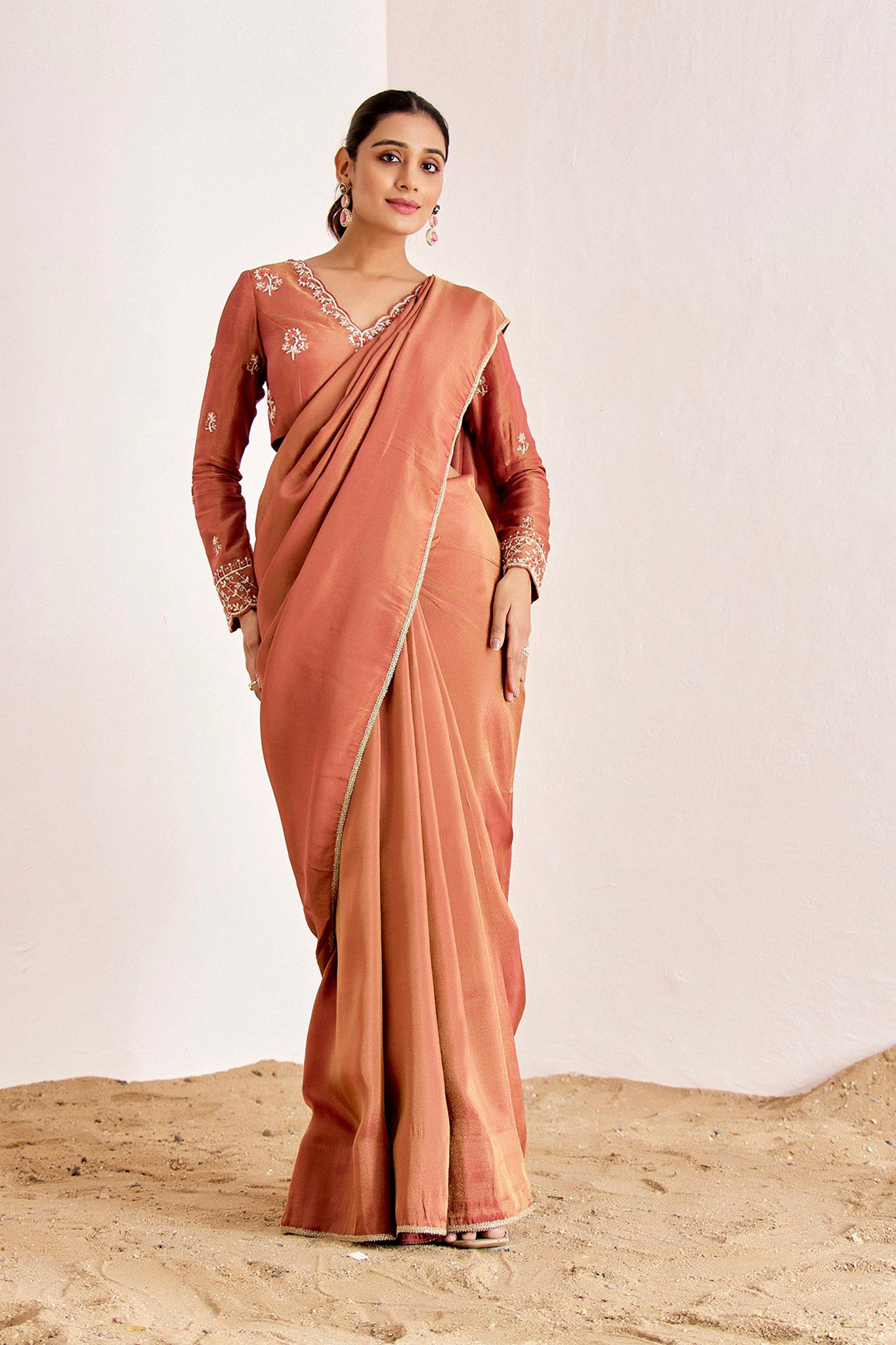 ORANGE SHIMMER SAREE