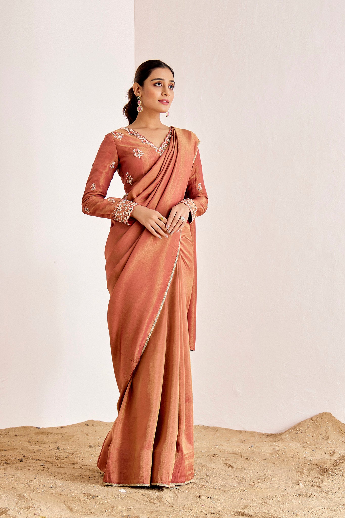 ORANGE SHIMMER SAREE