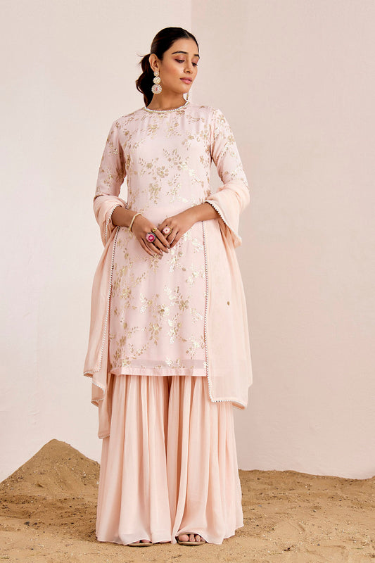 LIGHT PINK SHARARA SET