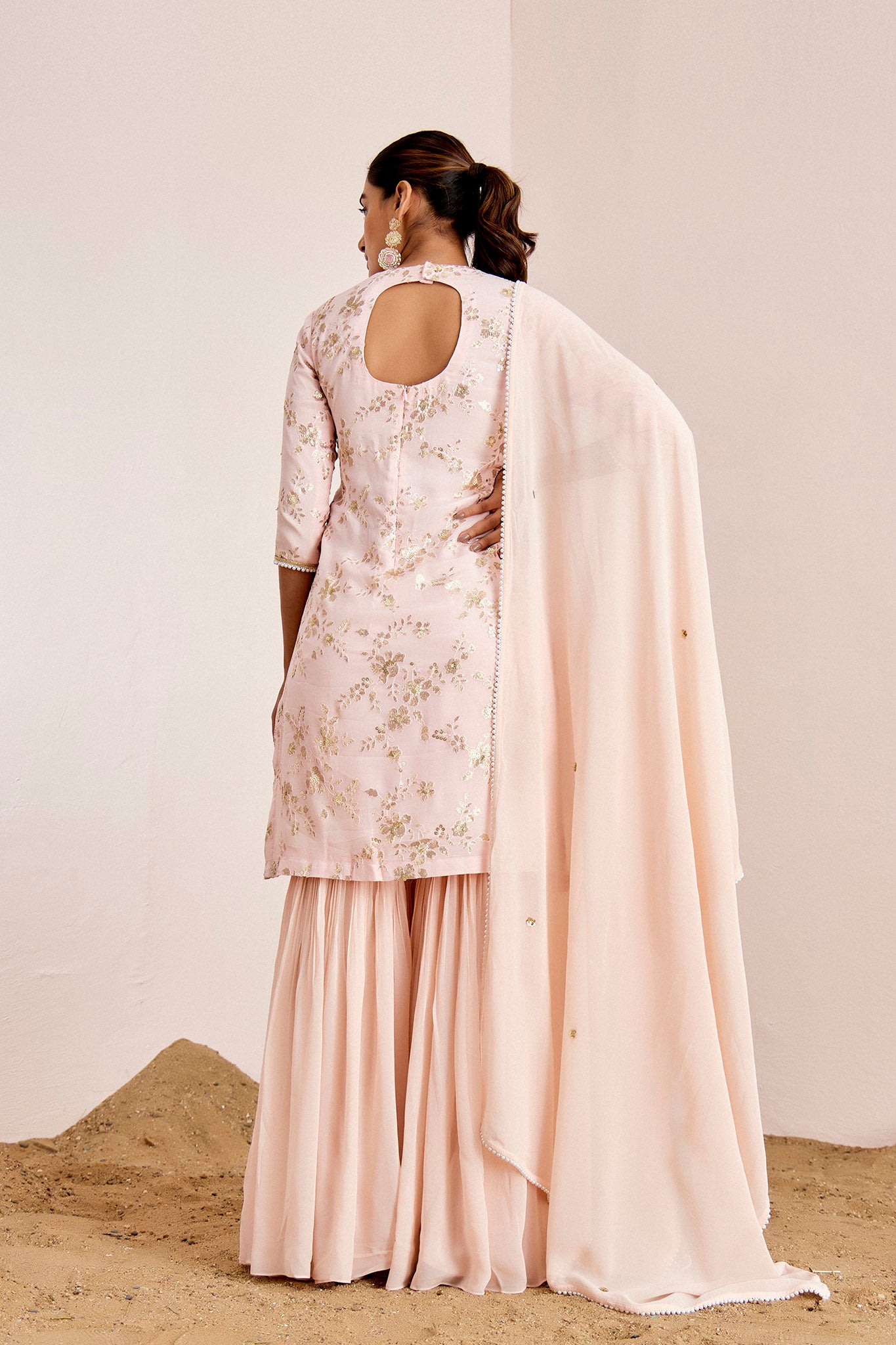 LIGHT PINK SHARARA SET