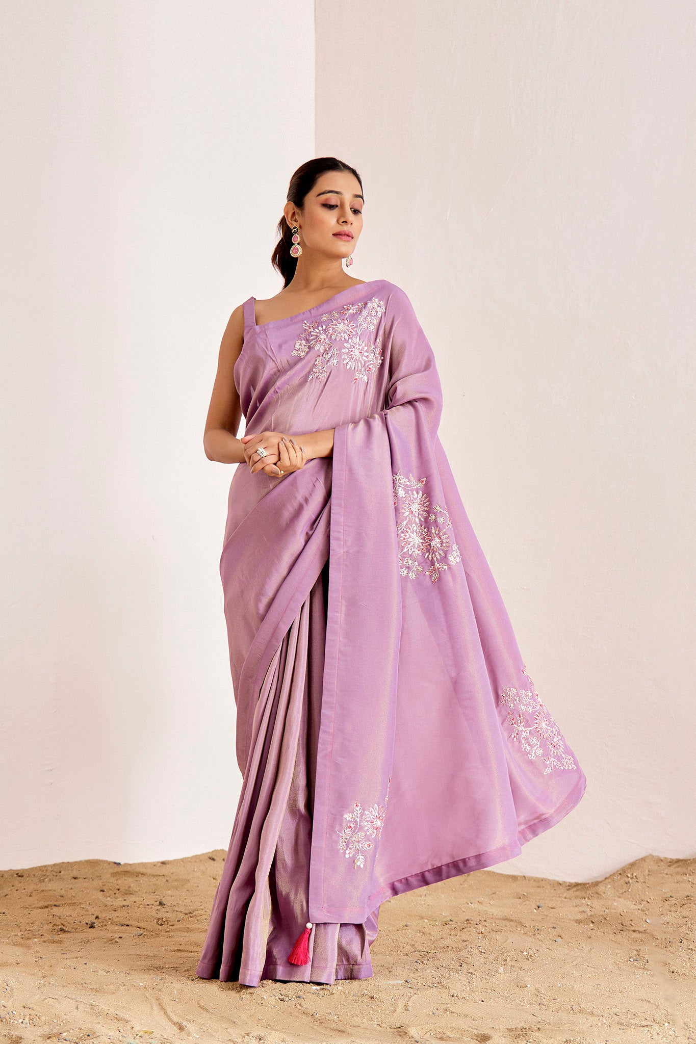 LAVENDER PITTA SHIMMER SAREE