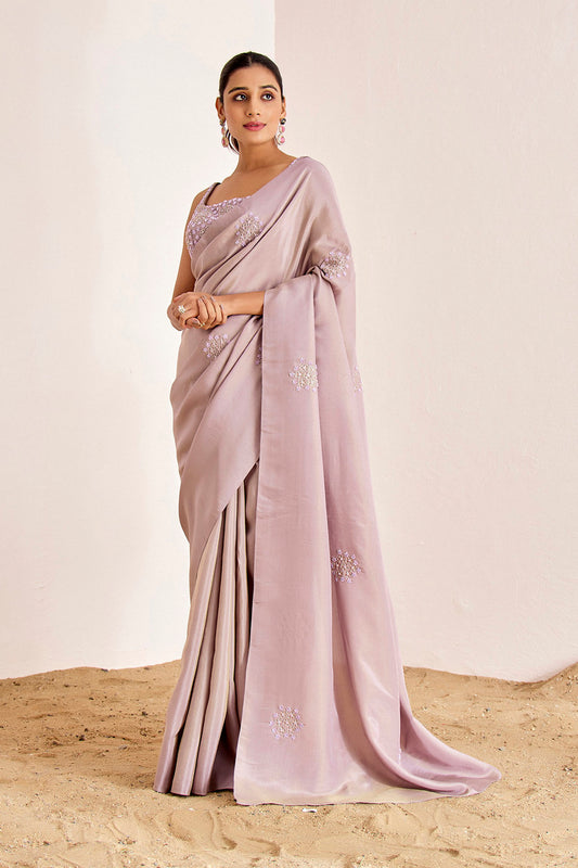 LILAC FLORAL SHIMMER SAREE