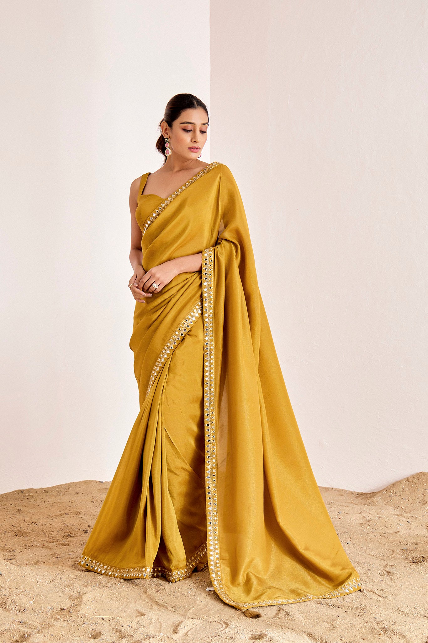 GOLD SHIMMER SHIMMER SAREE