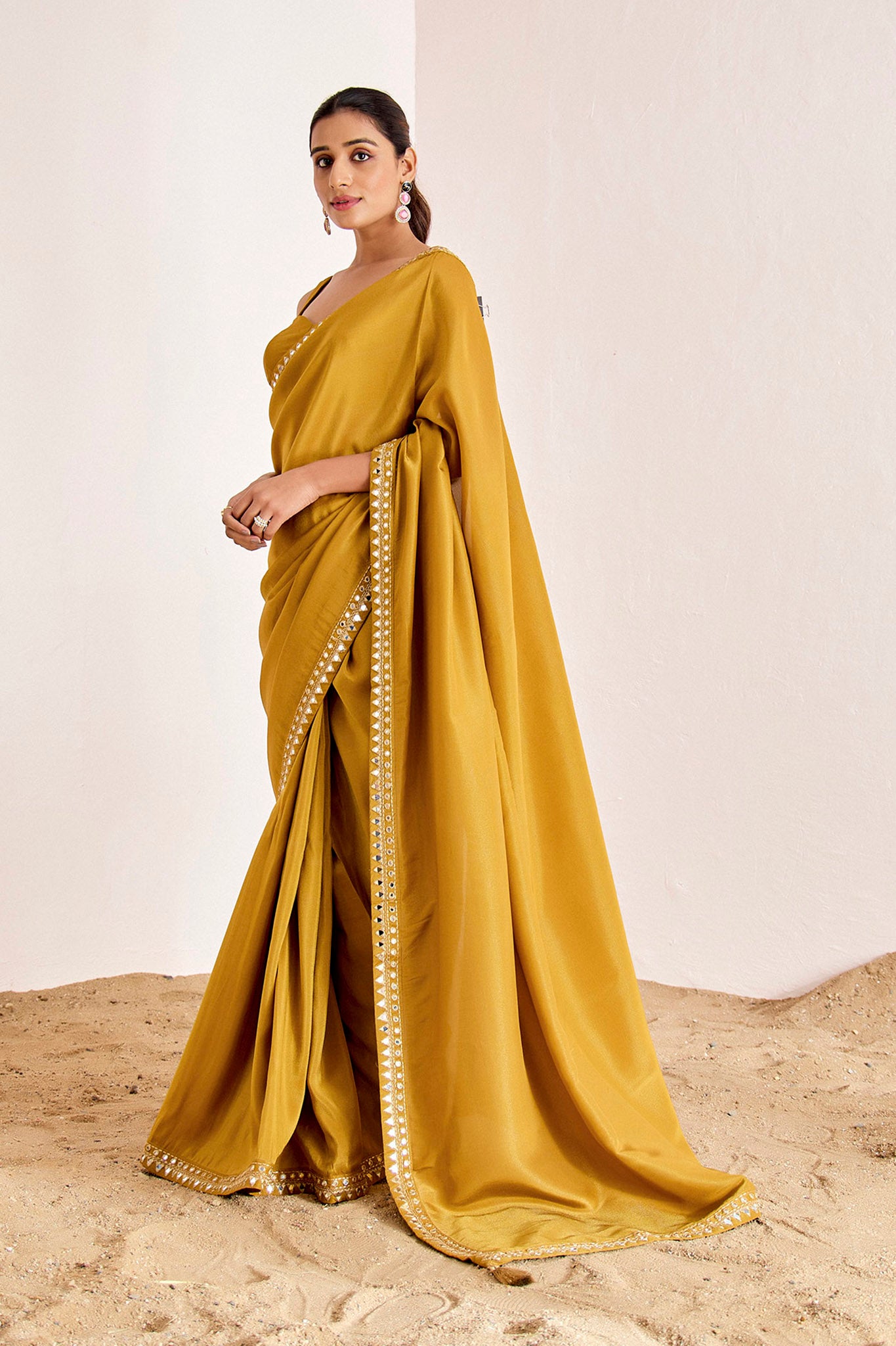 GOLD SHIMMER SHIMMER SAREE