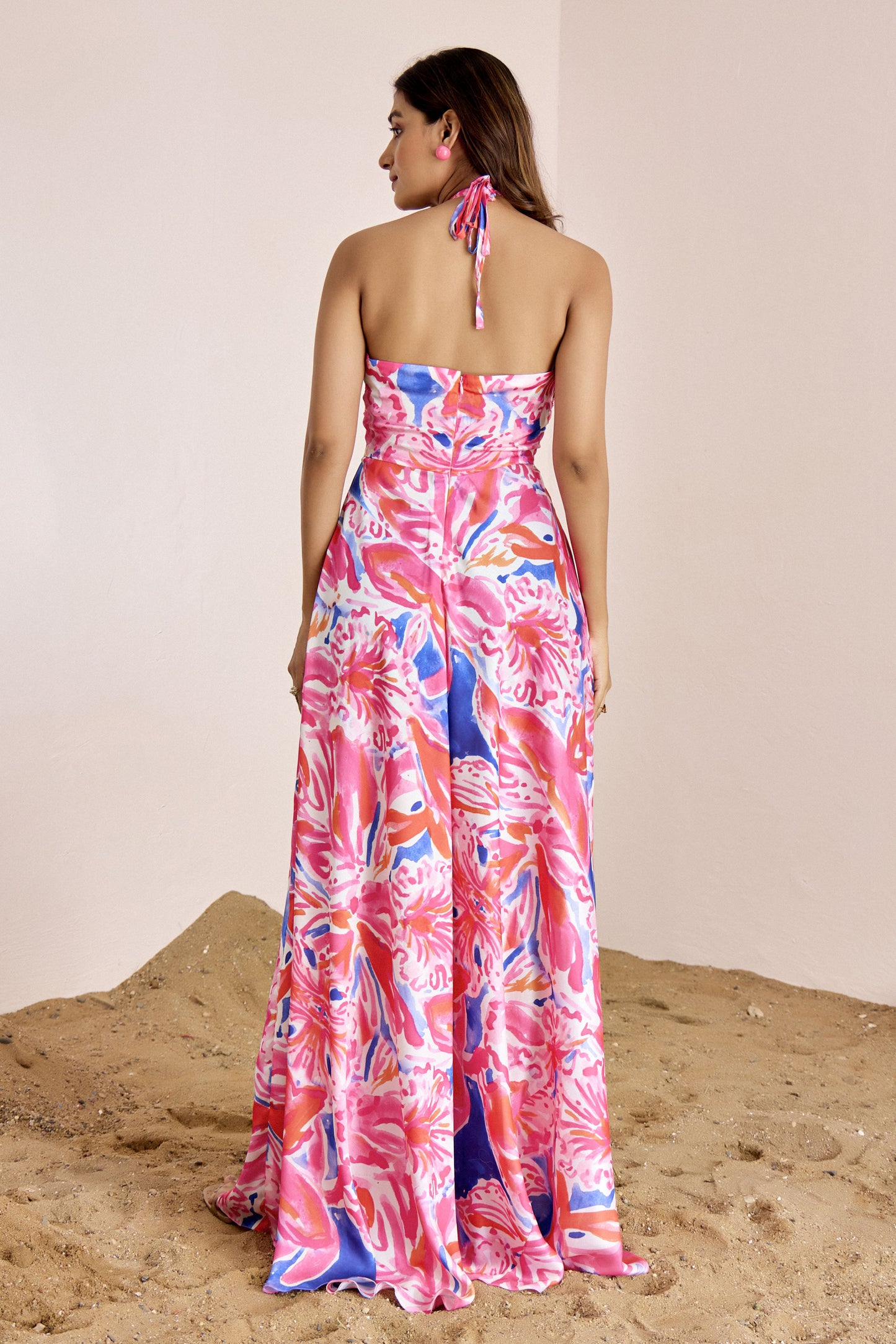Flared Multi Color Long Dress