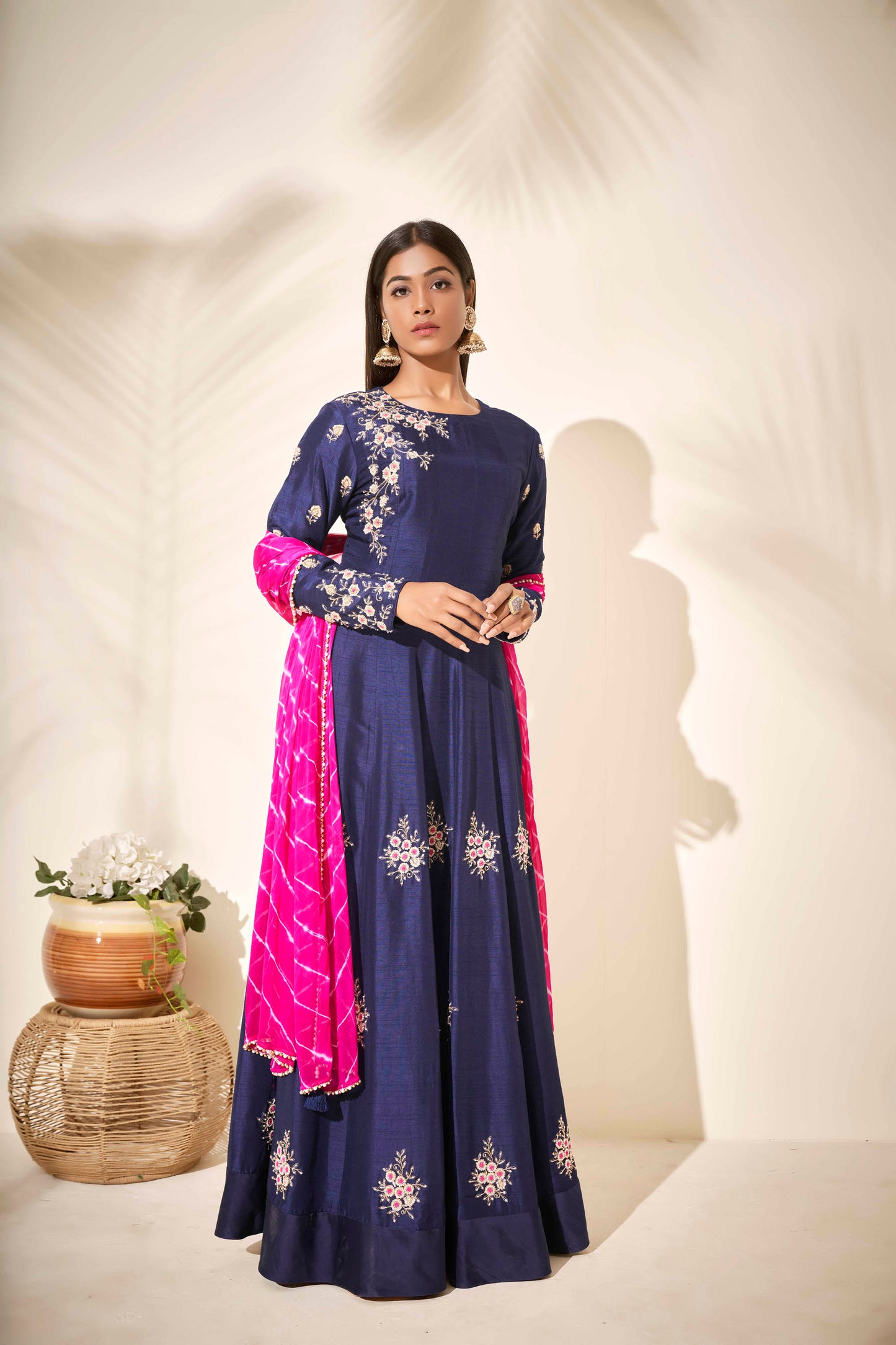 Blue Zardozi Hand Embroidered Anarkali Set