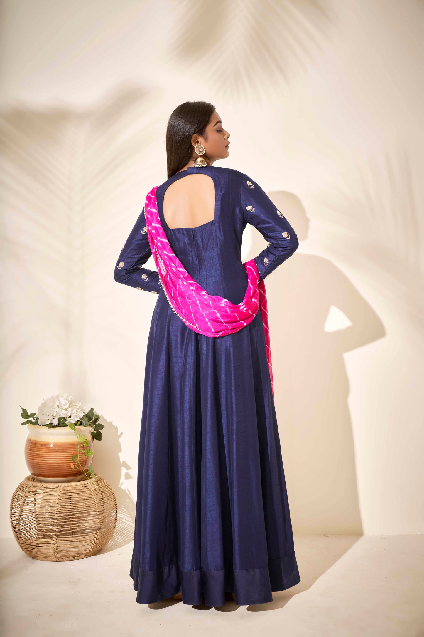 Blue Zardozi Hand Embroidered Anarkali Set