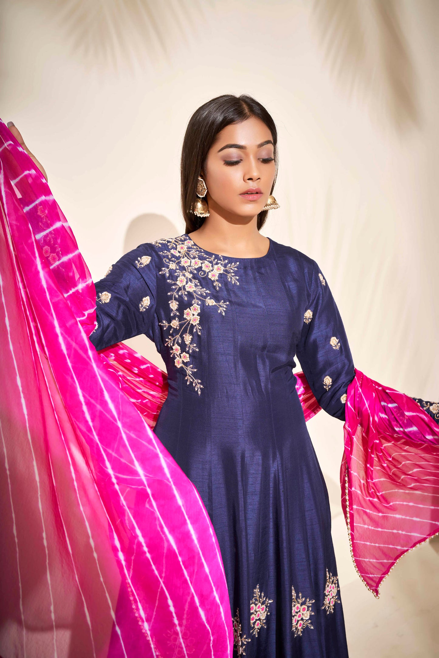 Blue Zardozi Hand Embroidered Anarkali Set