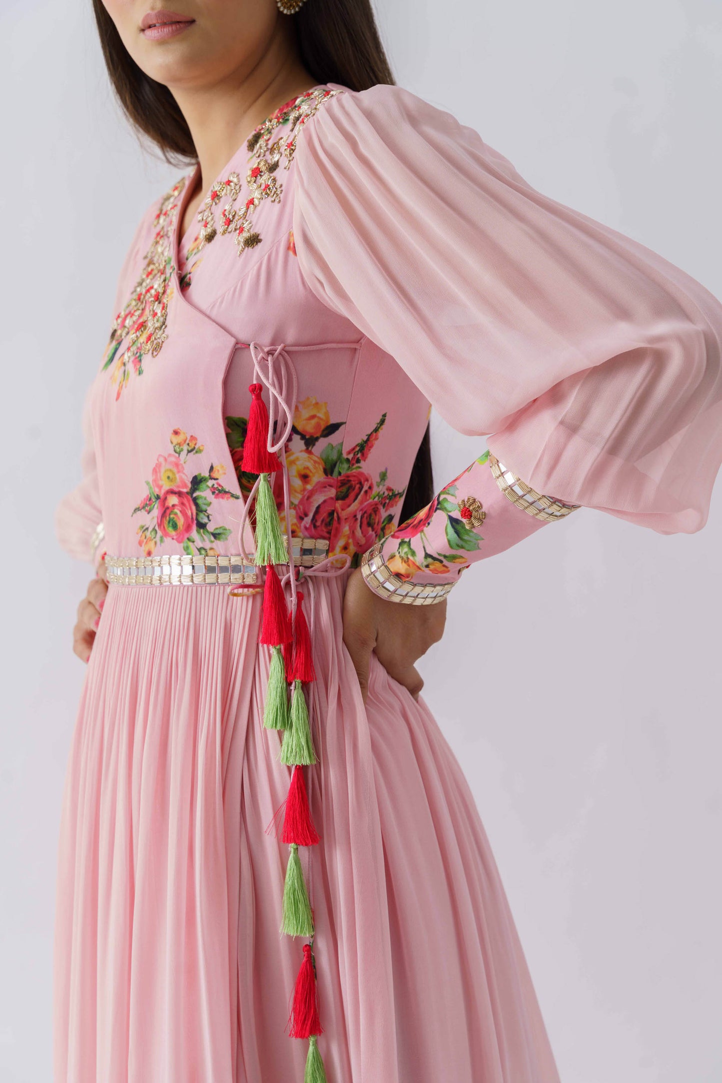 Blush Pink angrakha dress