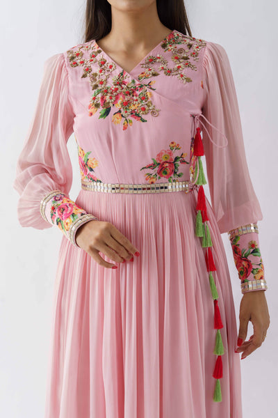 Blush Pink angrakha dress
