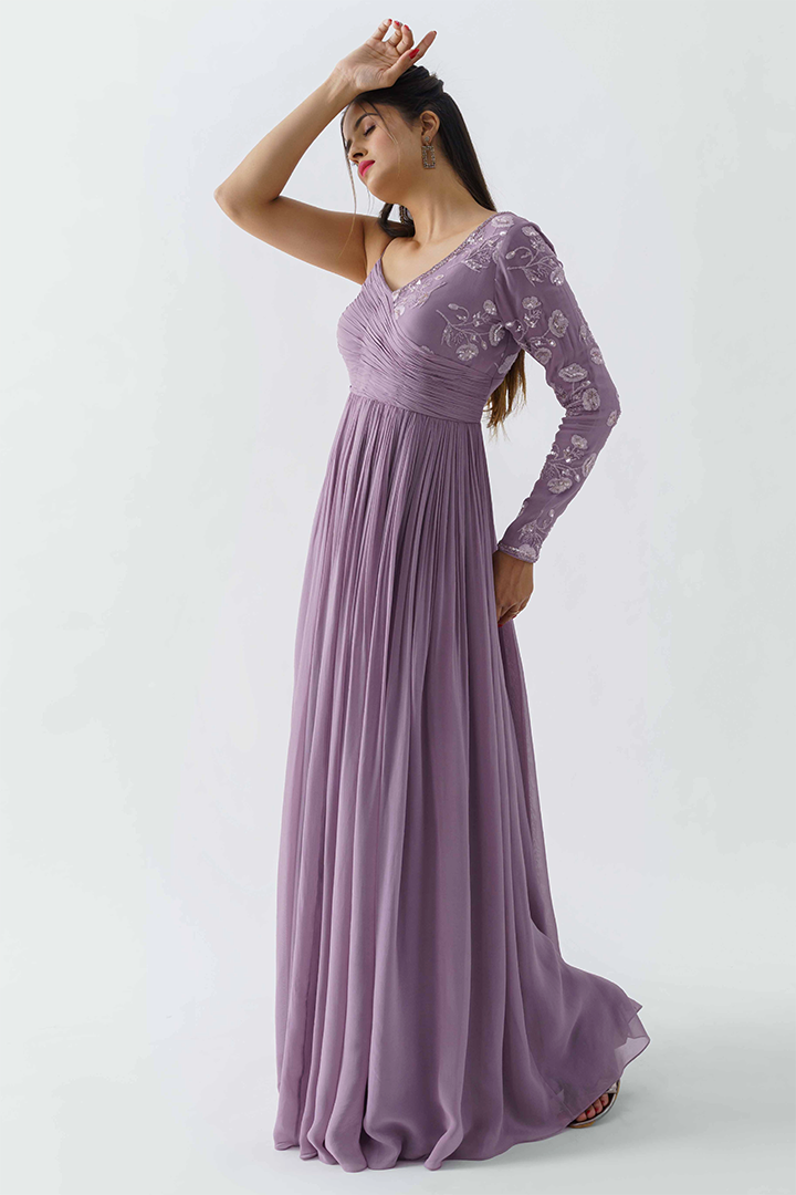 Mauve Georgette Gown