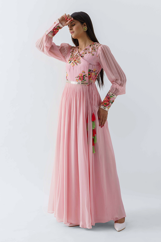 Blush Pink angrakha dress