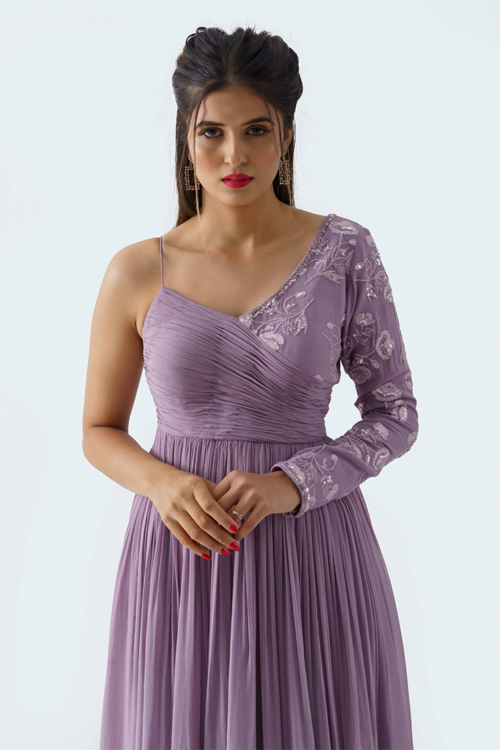 Mauve Georgette Gown