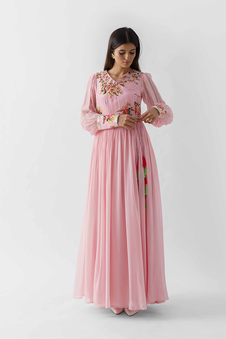 Blush Pink angrakha dress