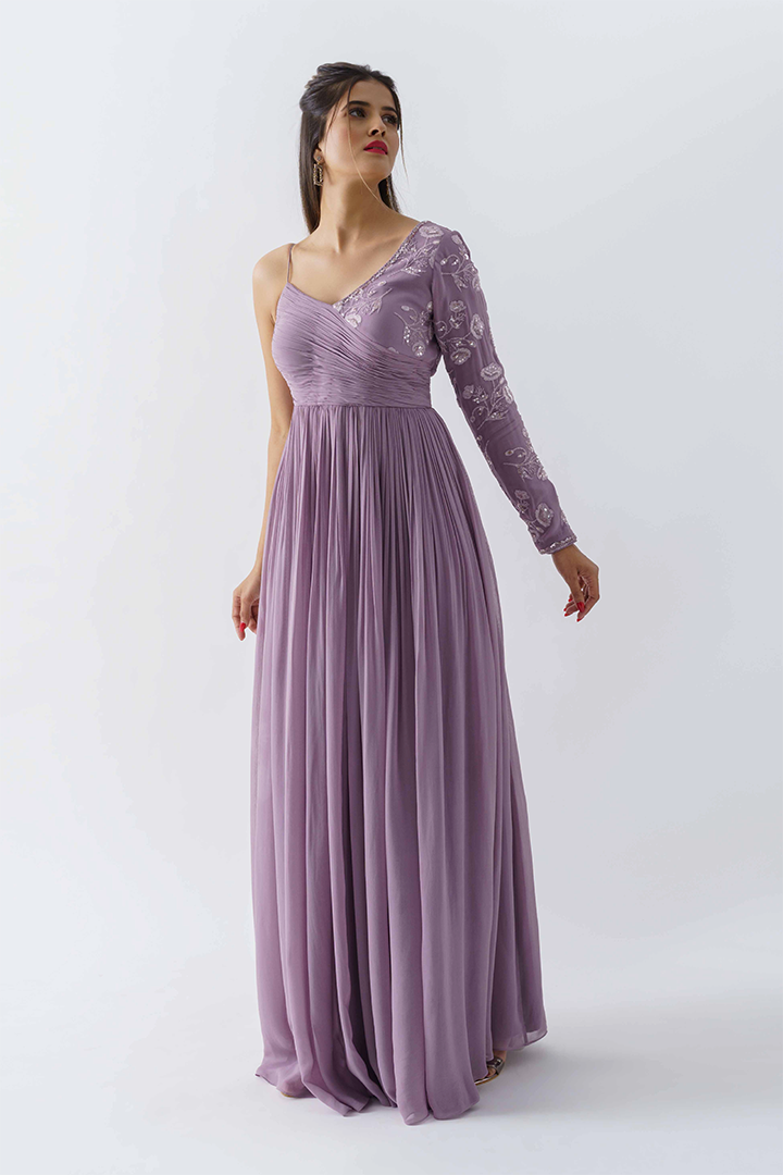 Mauve Georgette Gown