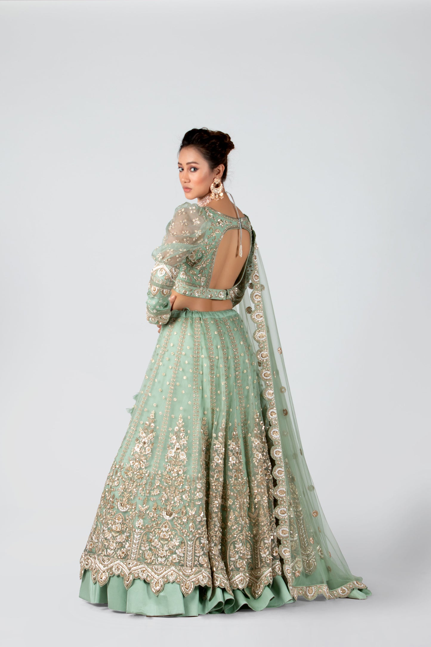 Sea-Green Bridal Lehenga Set