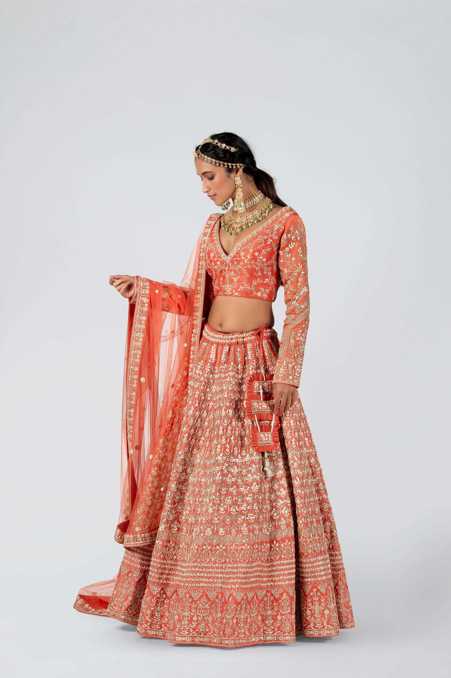 Rust Orange Bridal Lehenga