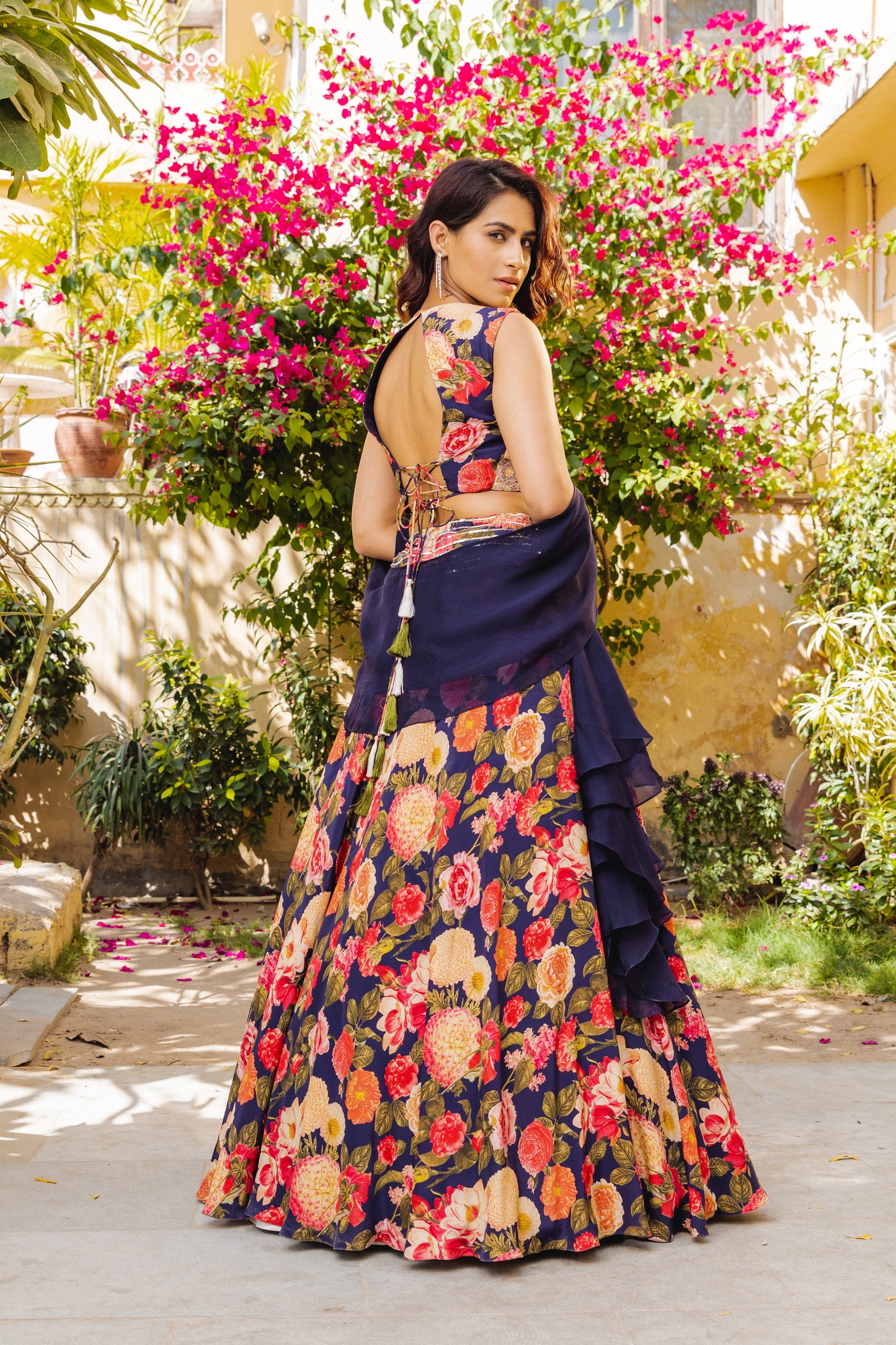 Purple floral lehenga set