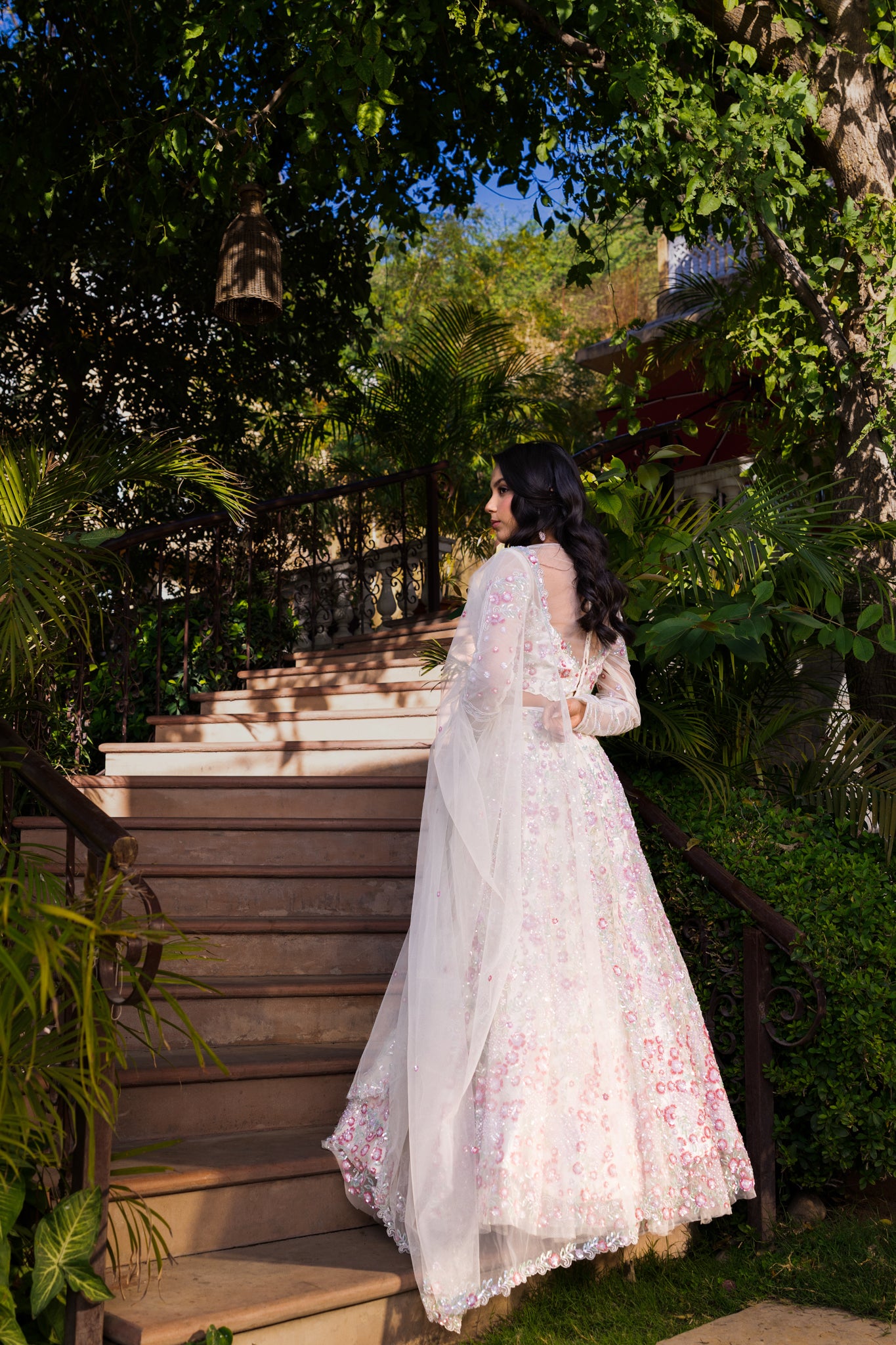 OFF WHITE OMBRE BRIDAL LEHENGA SET