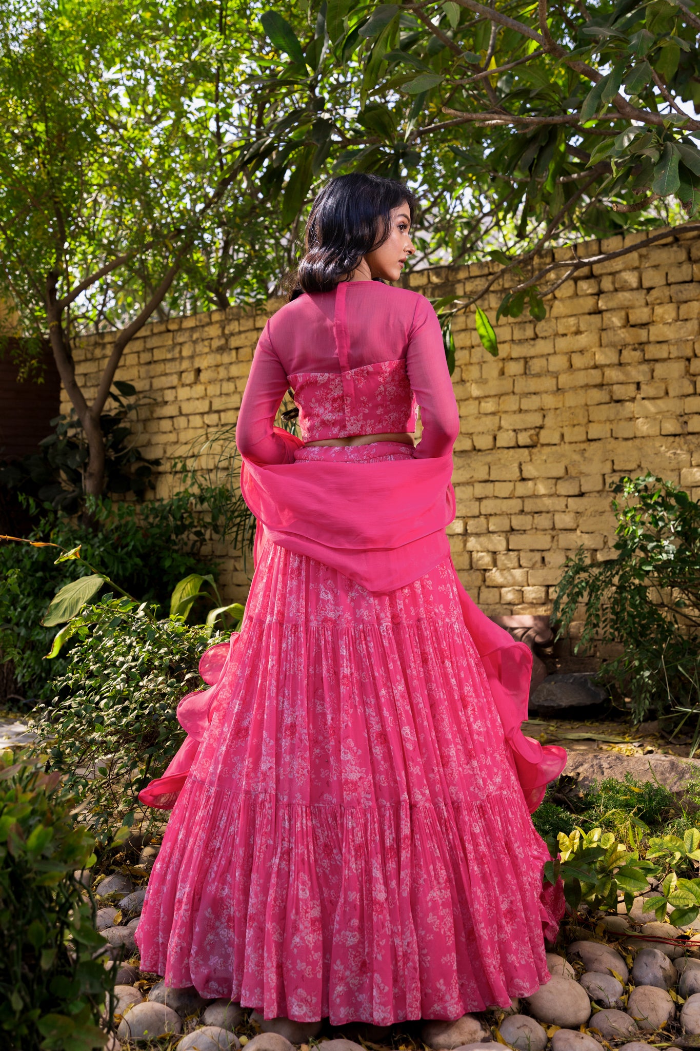 PINK LAYER LEHENGA SET