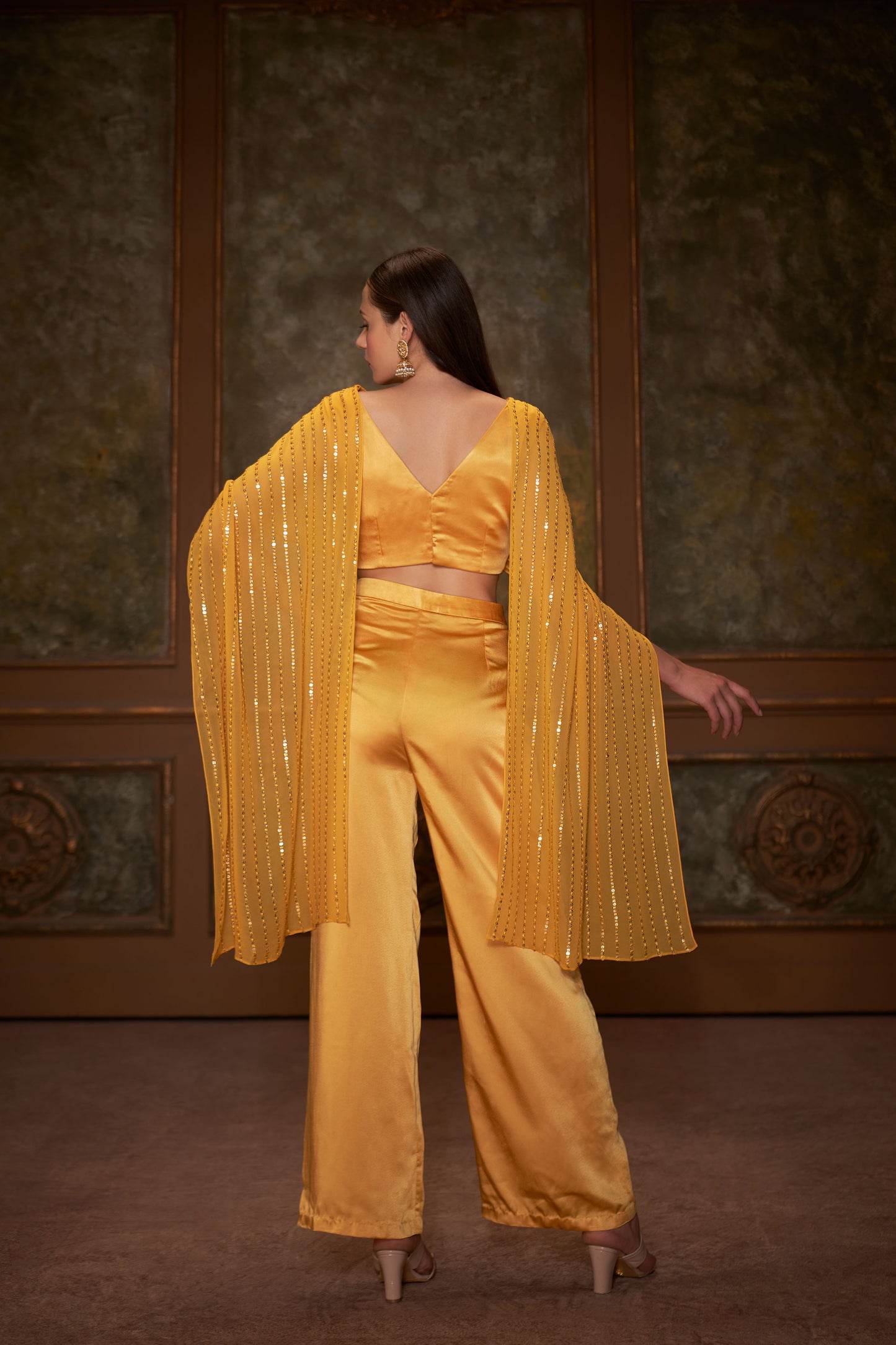 Yellow Georgette Pant Set