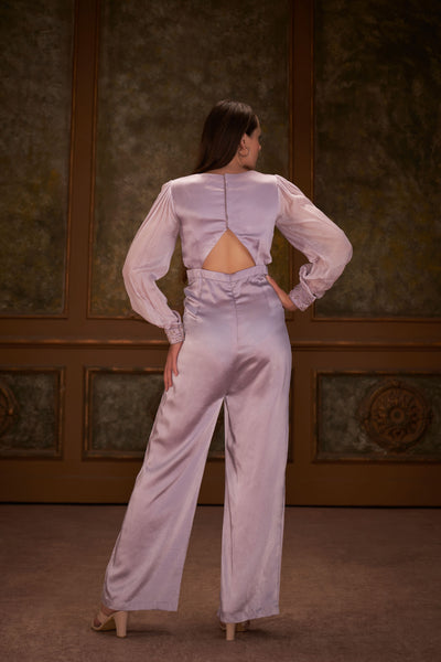 Lilac Embroidered Jumpsuit