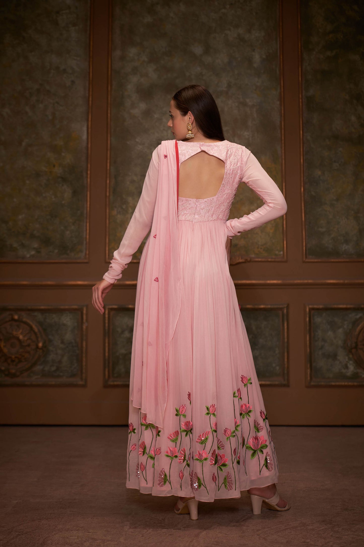 Pink Georgette Anarkali