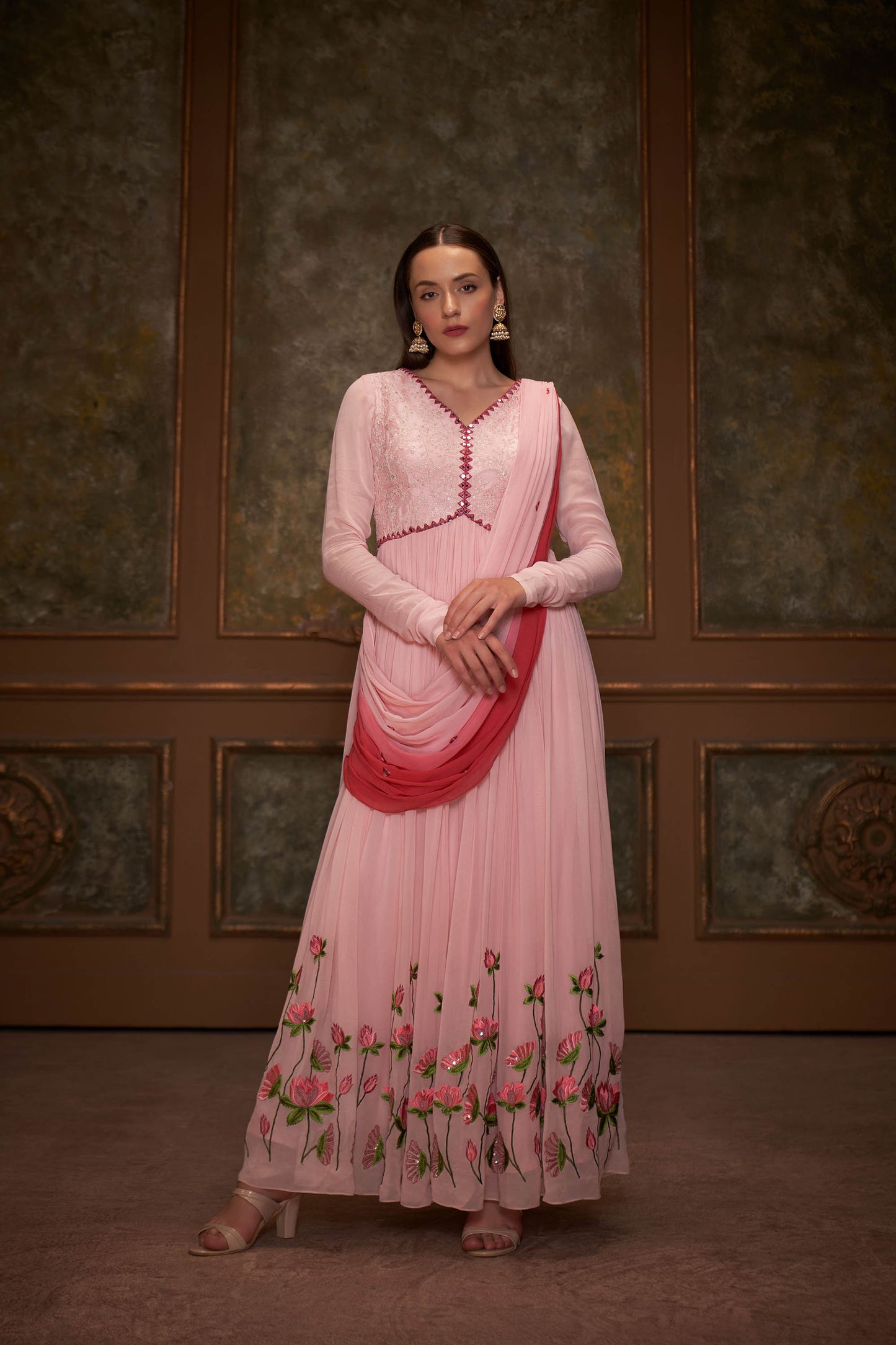 Pink Georgette Anarkali