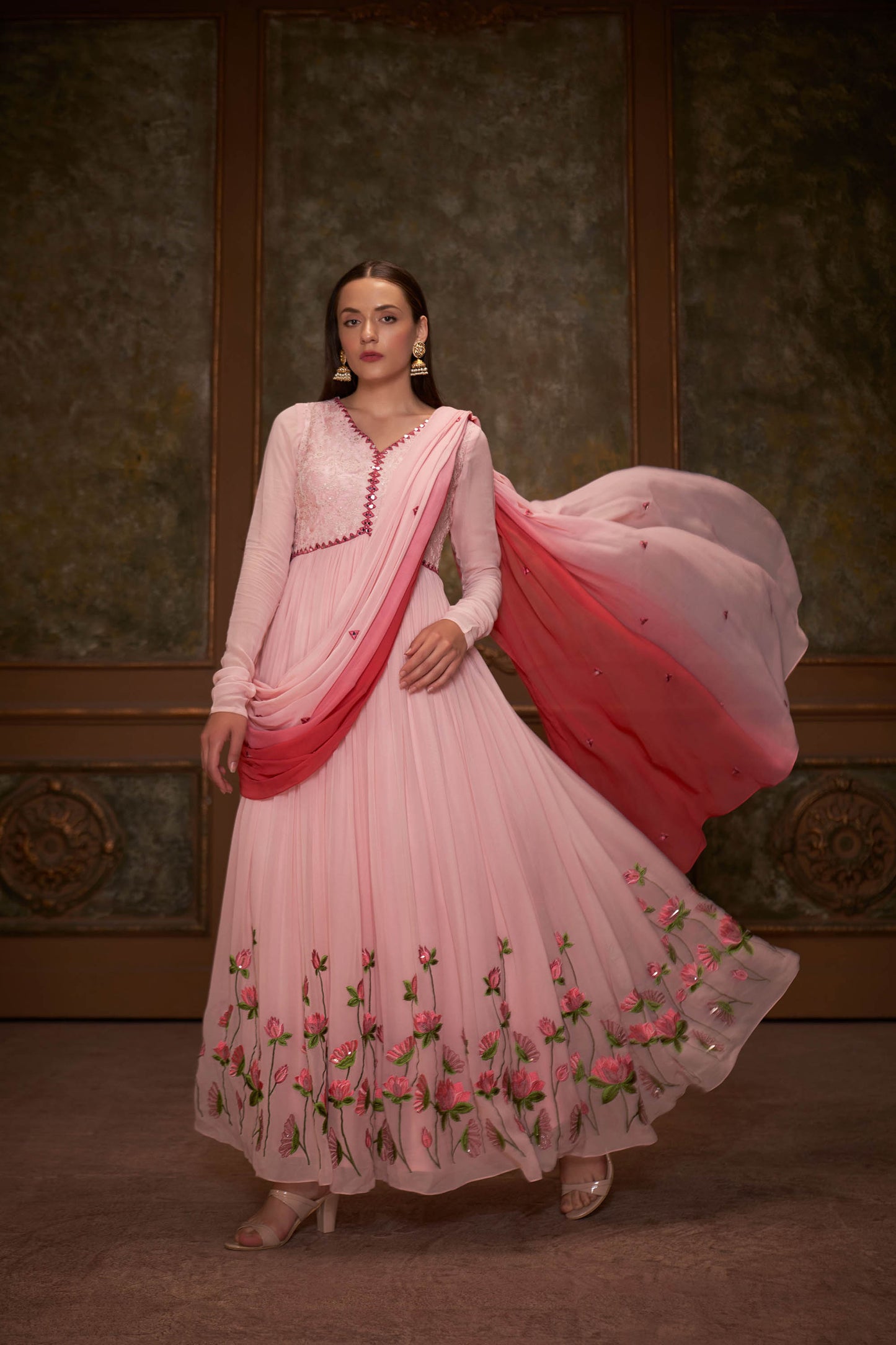 Pink Georgette Anarkali