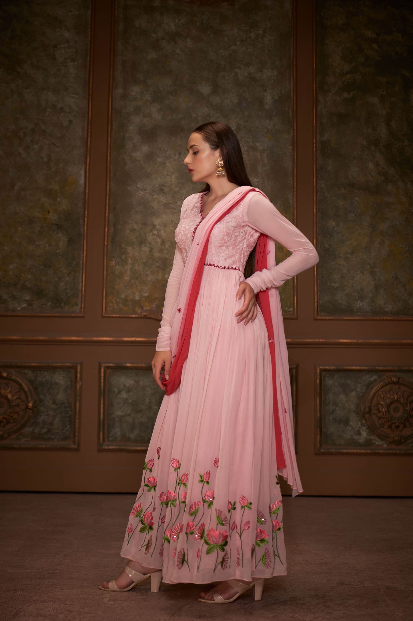 Pink Georgette Anarkali