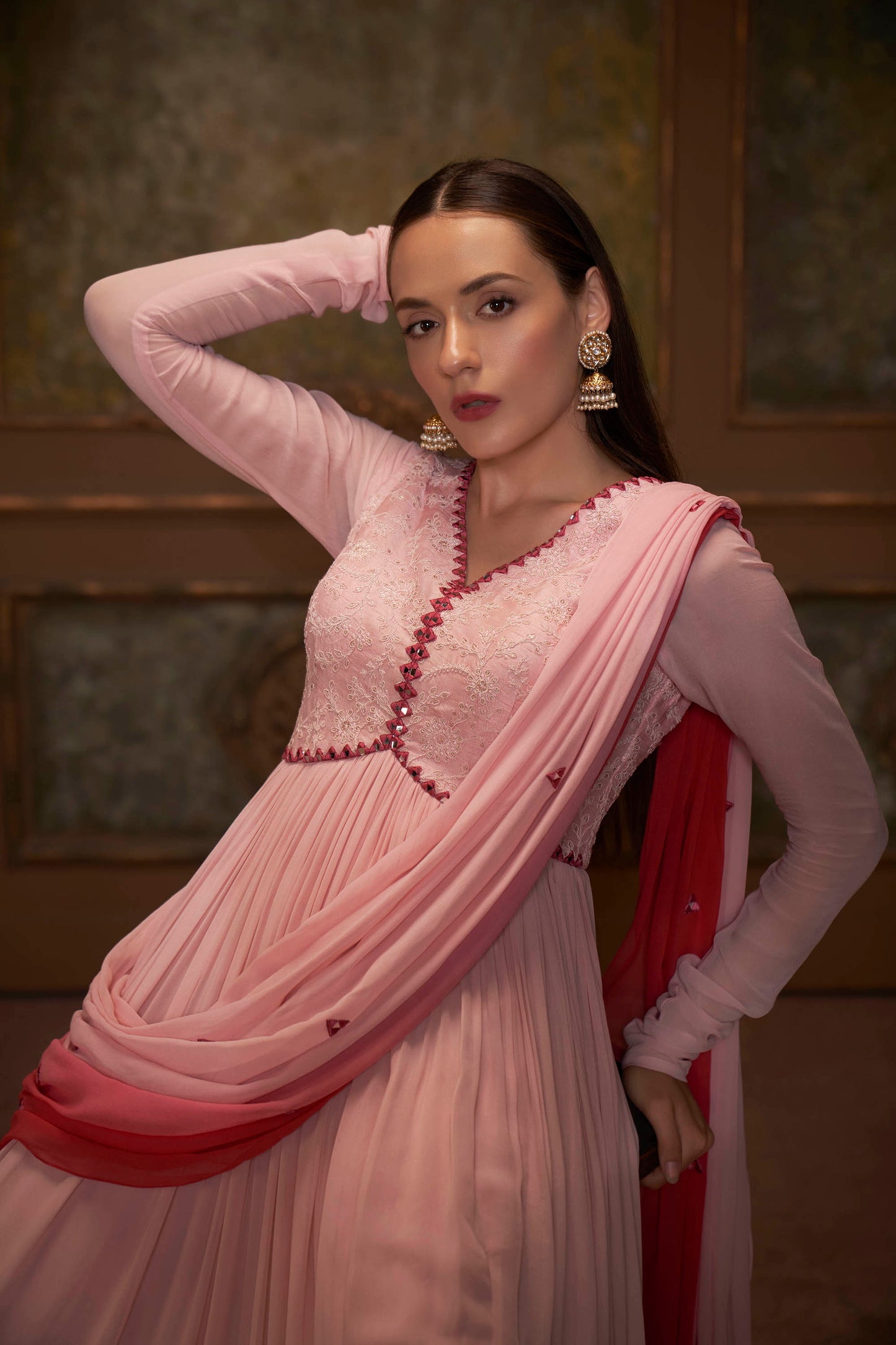 Pink Georgette Anarkali