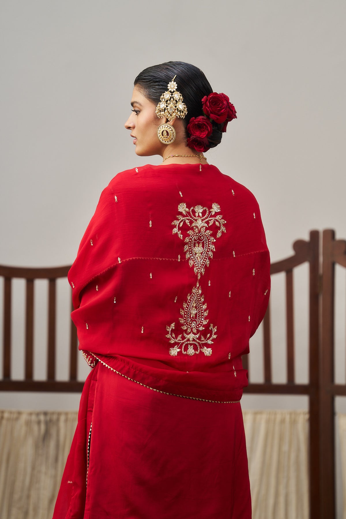 Red Kurta And Sharara Set