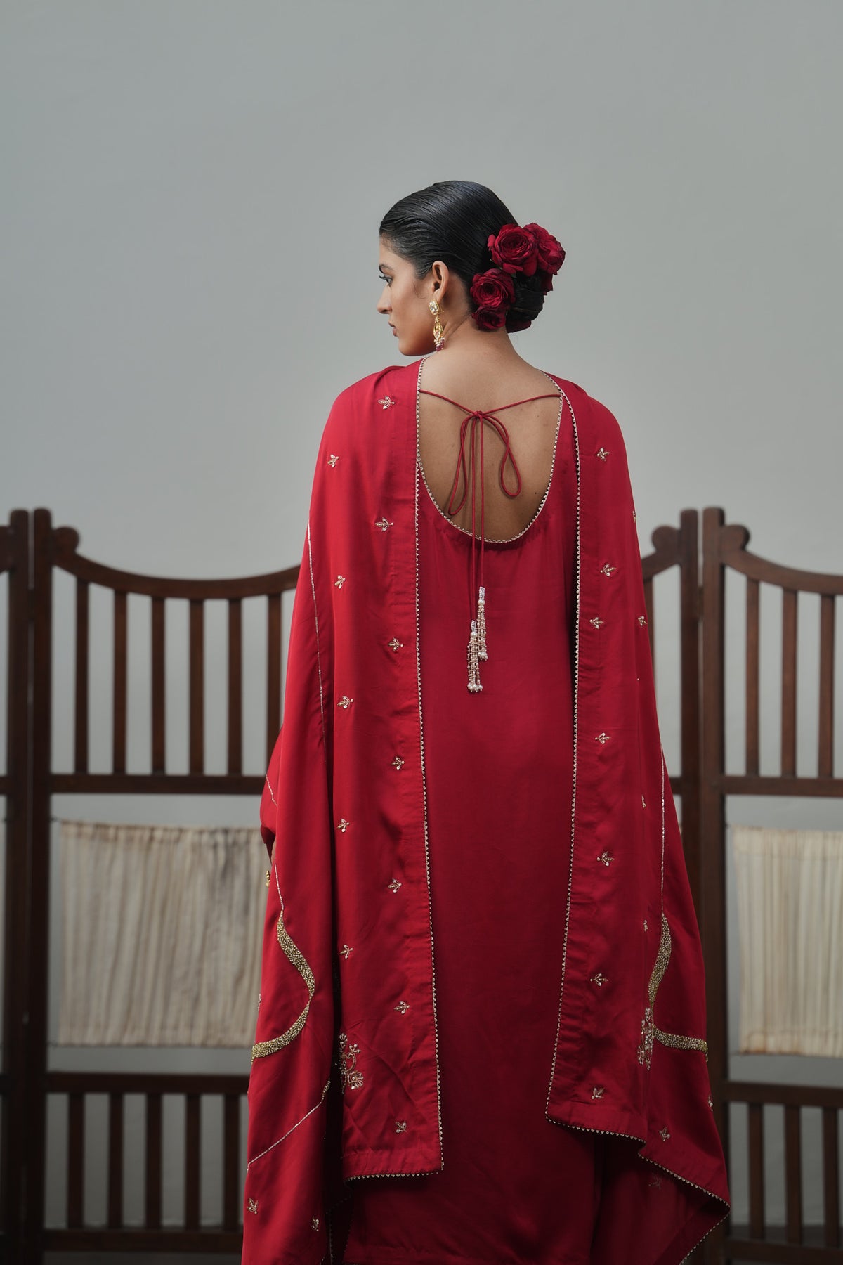 Red Kurta And Sharara Set