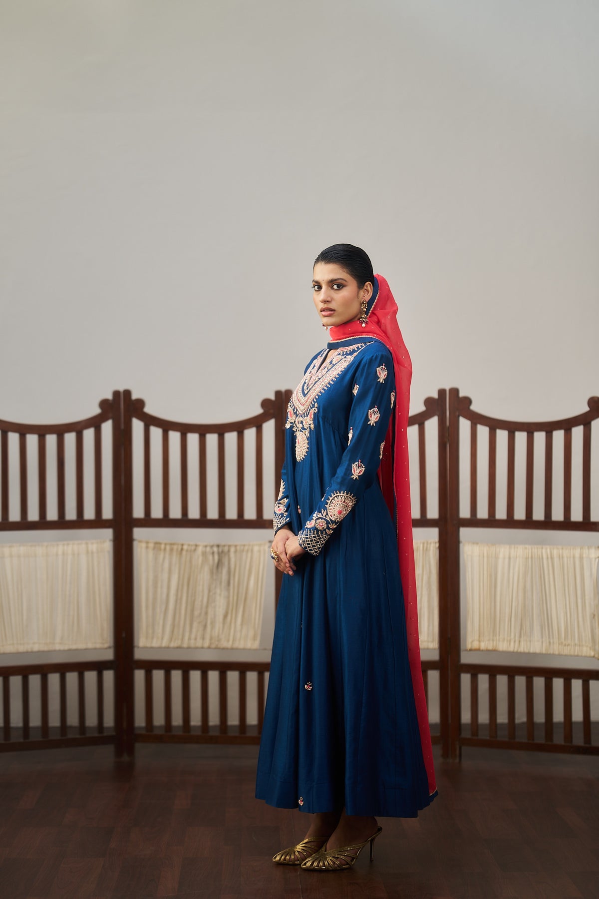 Dark Blue Anarkali Set
