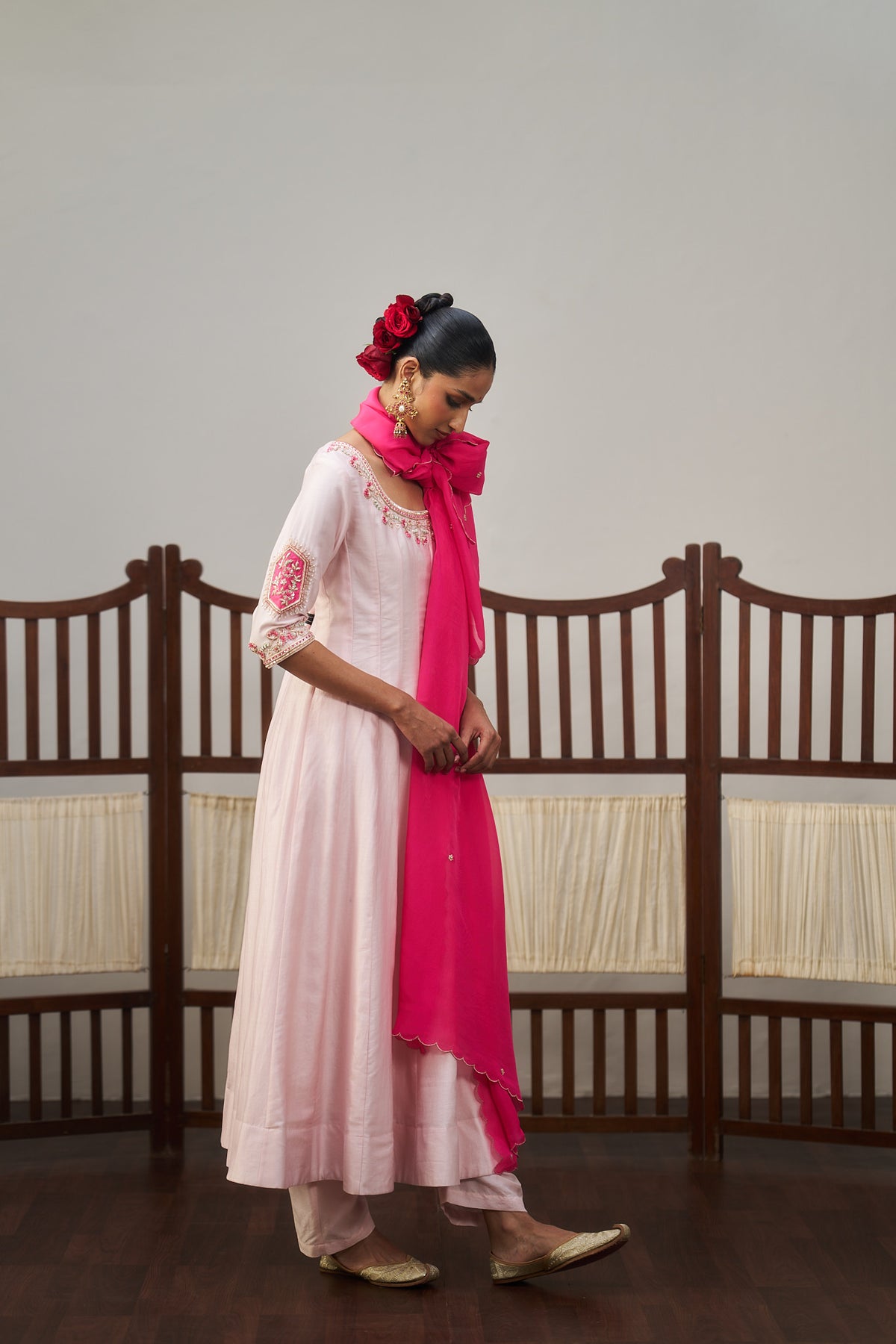 Pastel Pink Anarkali Set