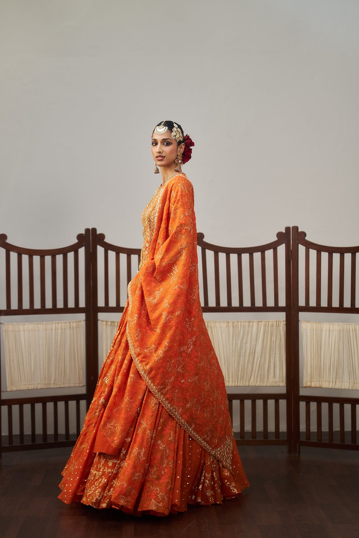 Orange Heavy Lehenga Set