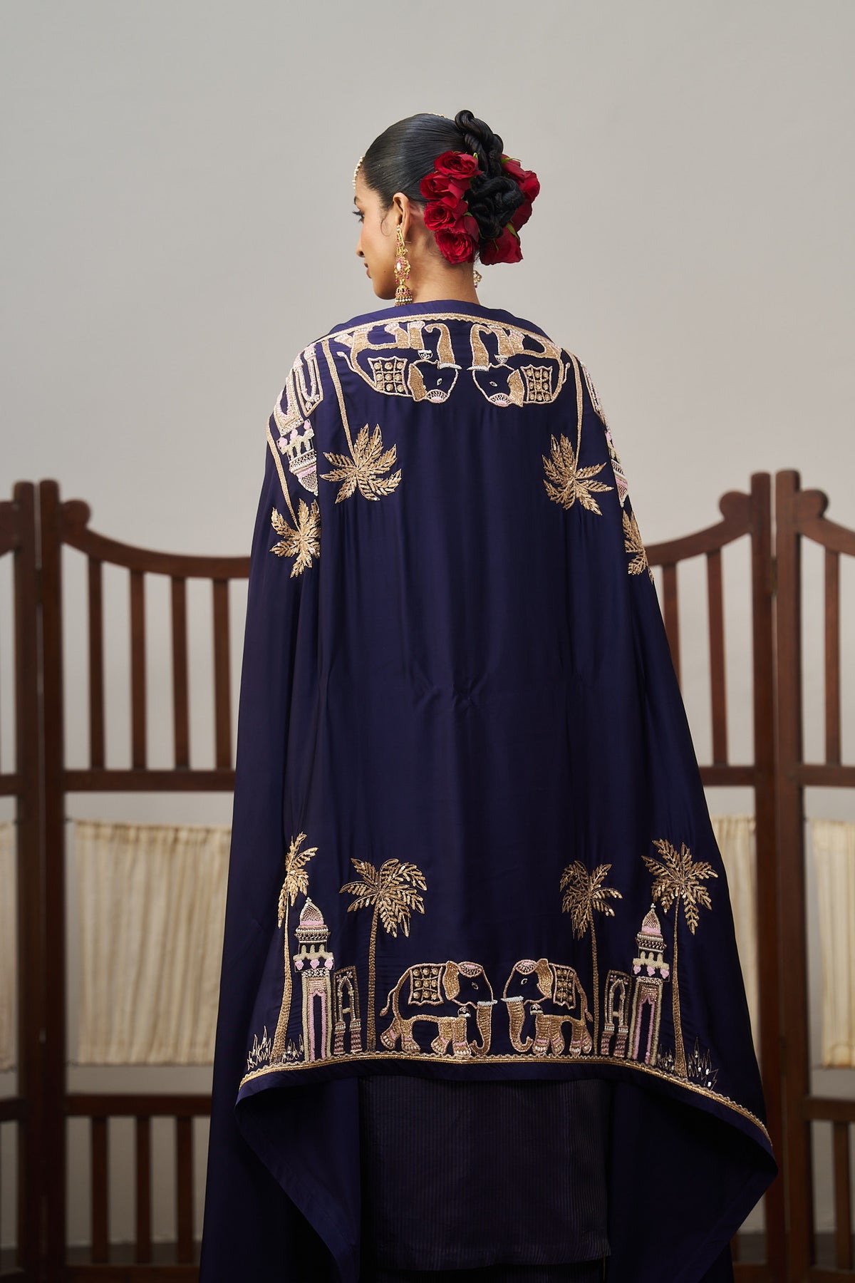 Burgundy Stripe Dazzling Kurta Set