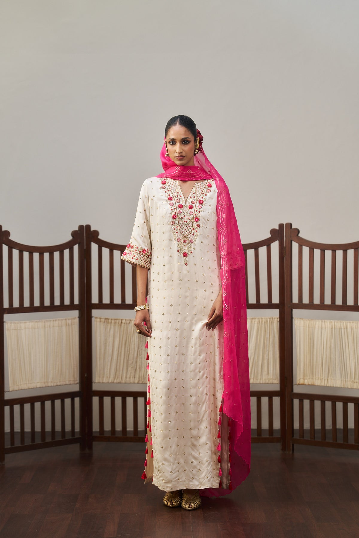 White Long Kurta Set