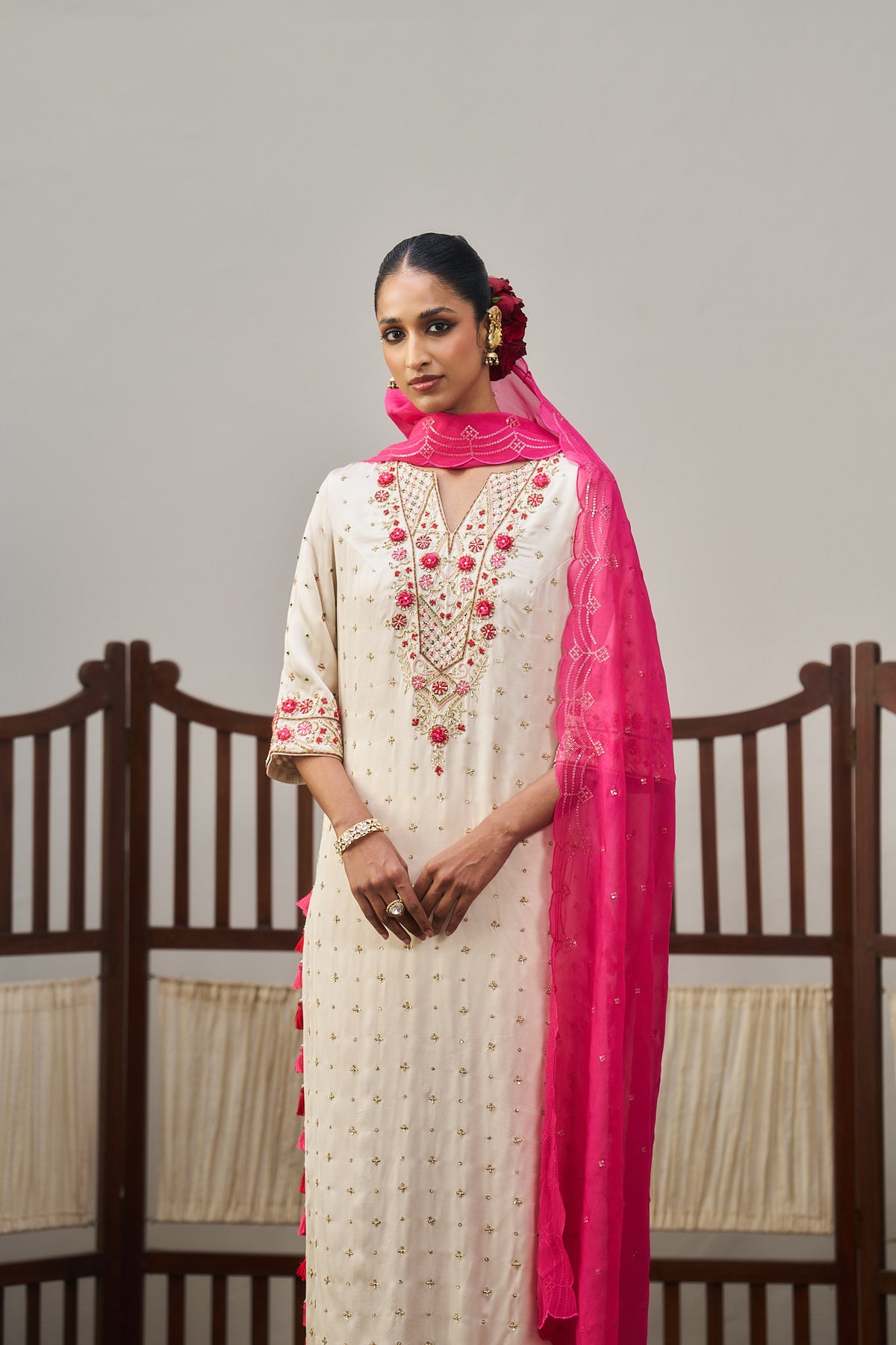 White Long Kurta Set