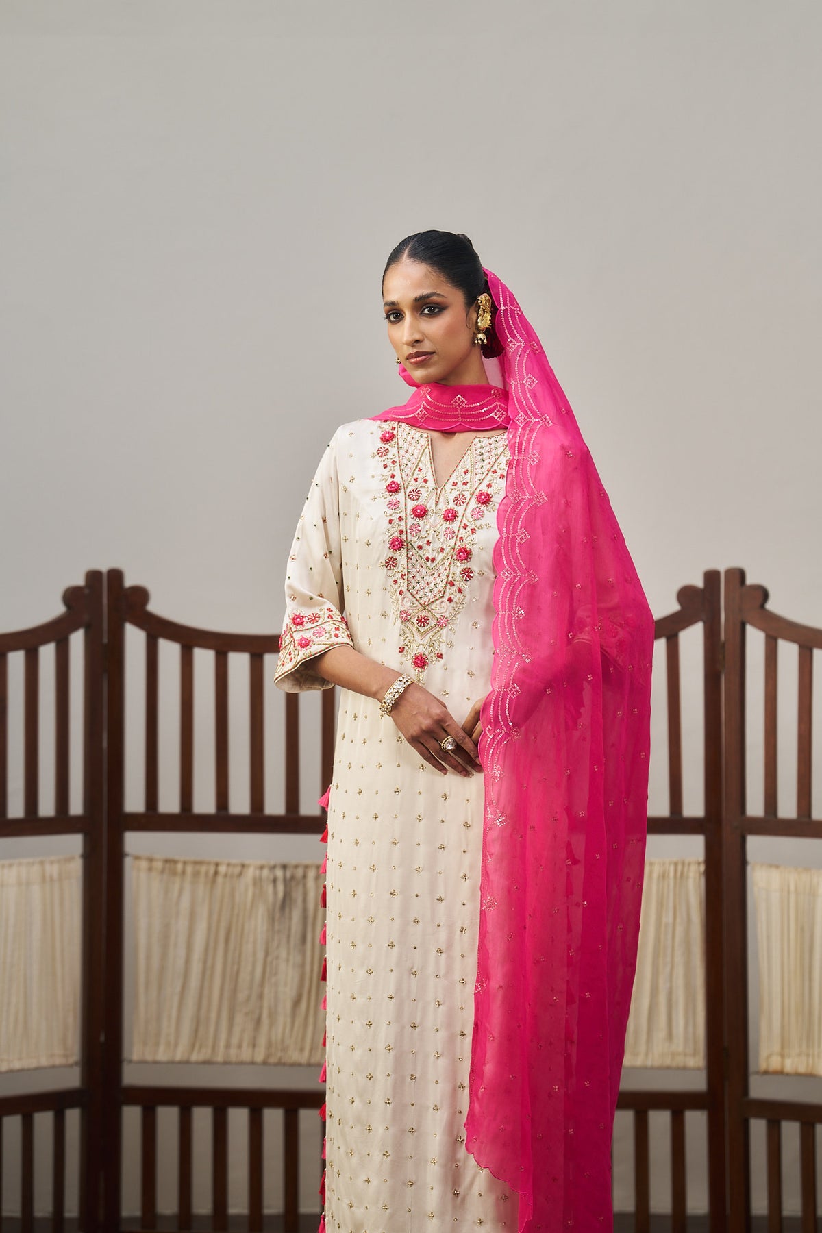 White Long Kurta Set