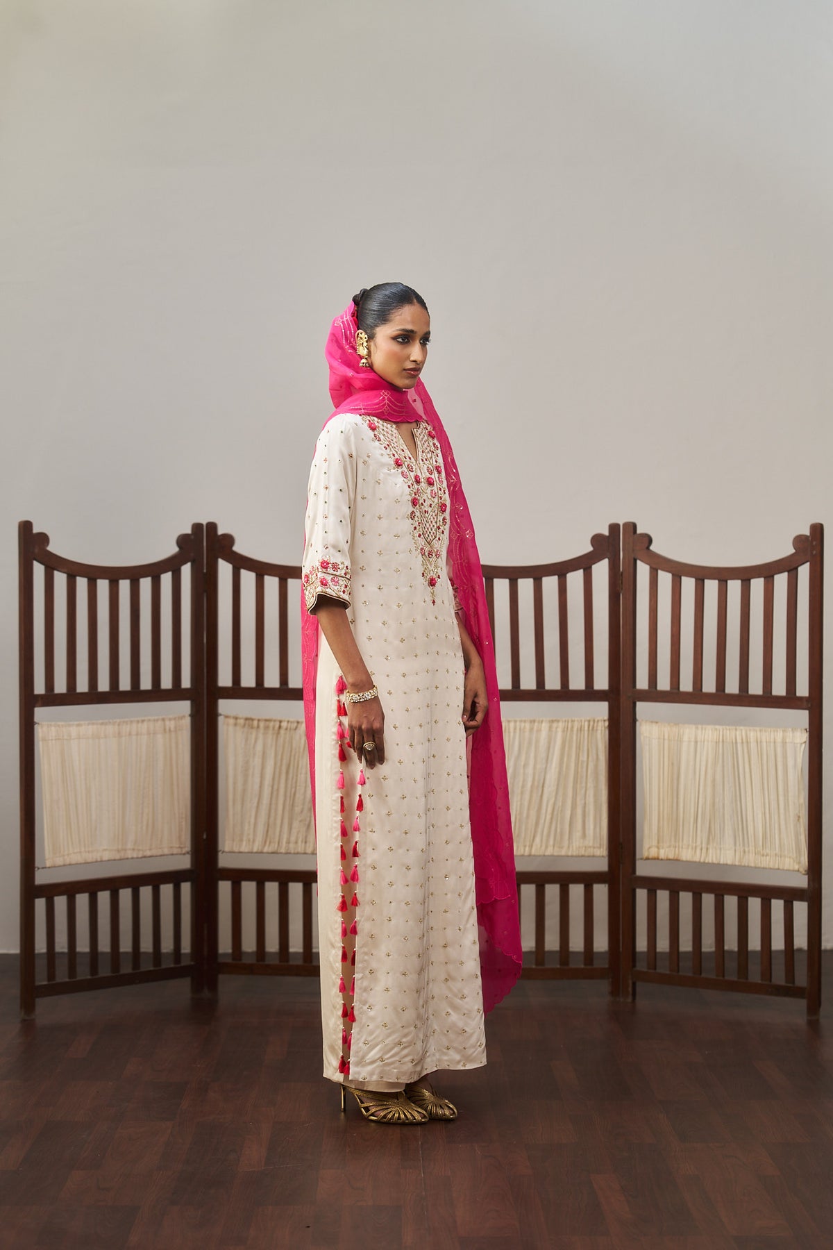 White Long Kurta Set