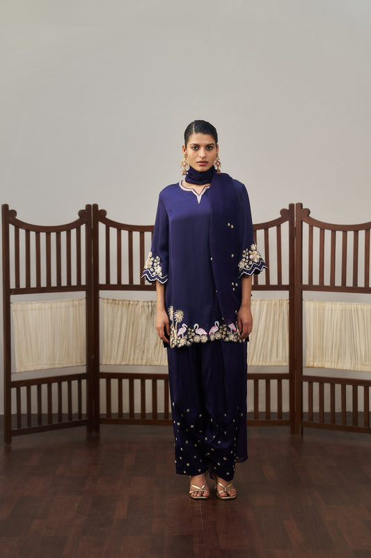 Burgundy Kurta & Farsi Set