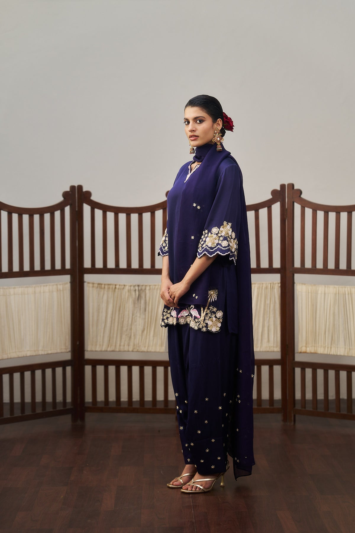 Burgundy Kurta & Farsi Set