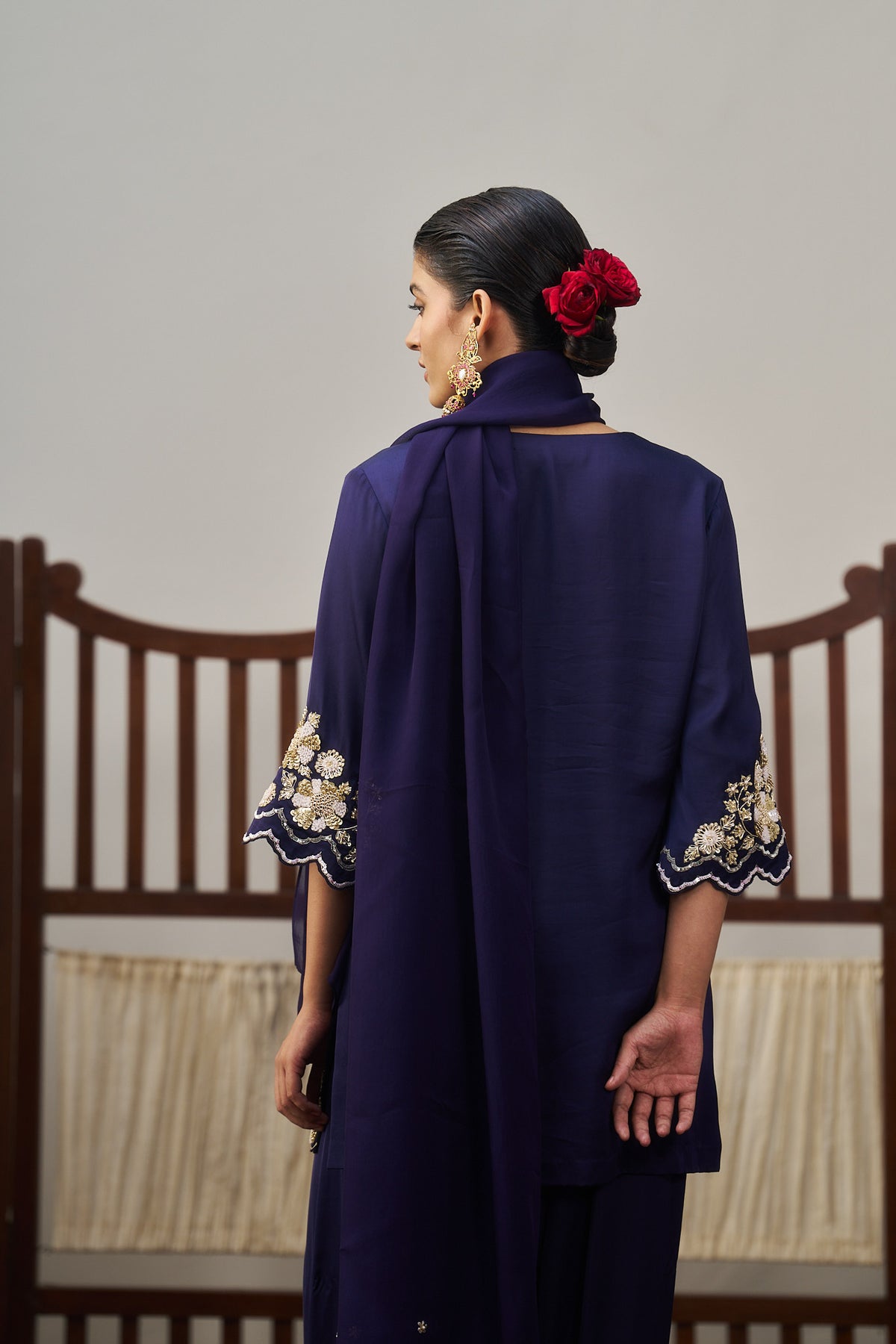 Burgundy Kurta & Farsi Set
